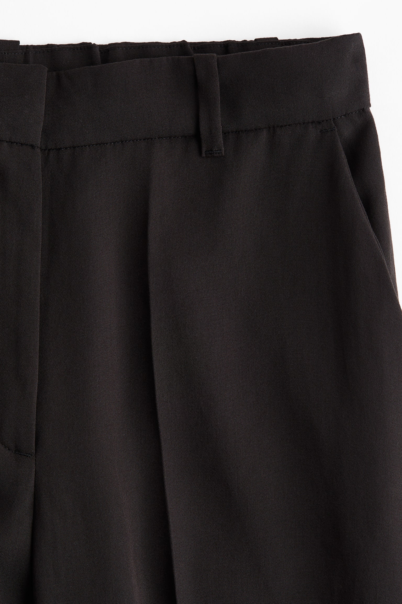 Wide ankle-length trousers - Black/Light beige/Dark brown - 6