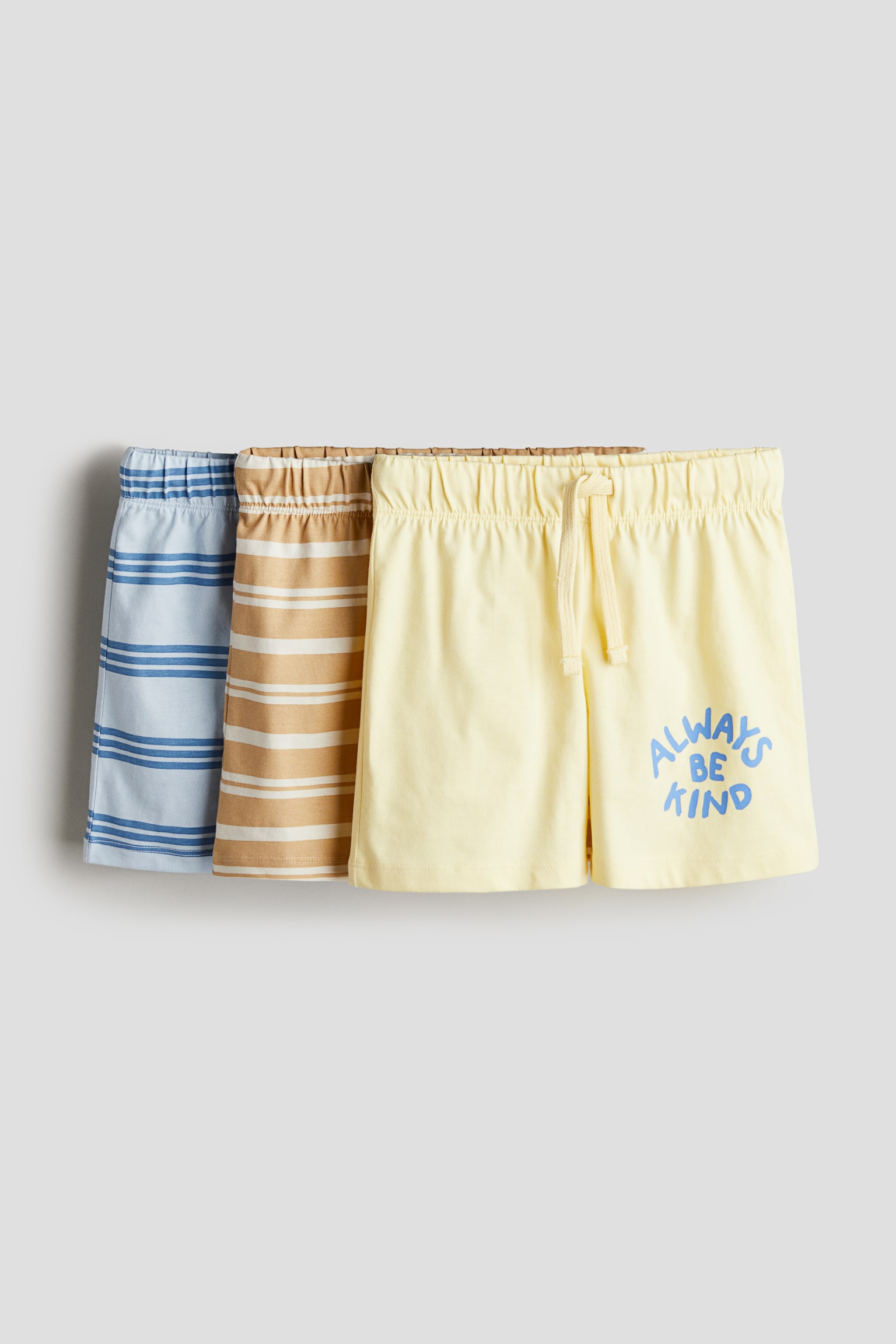 3-pack pull-on shorts - Light yellow/Always Be Kind - 1