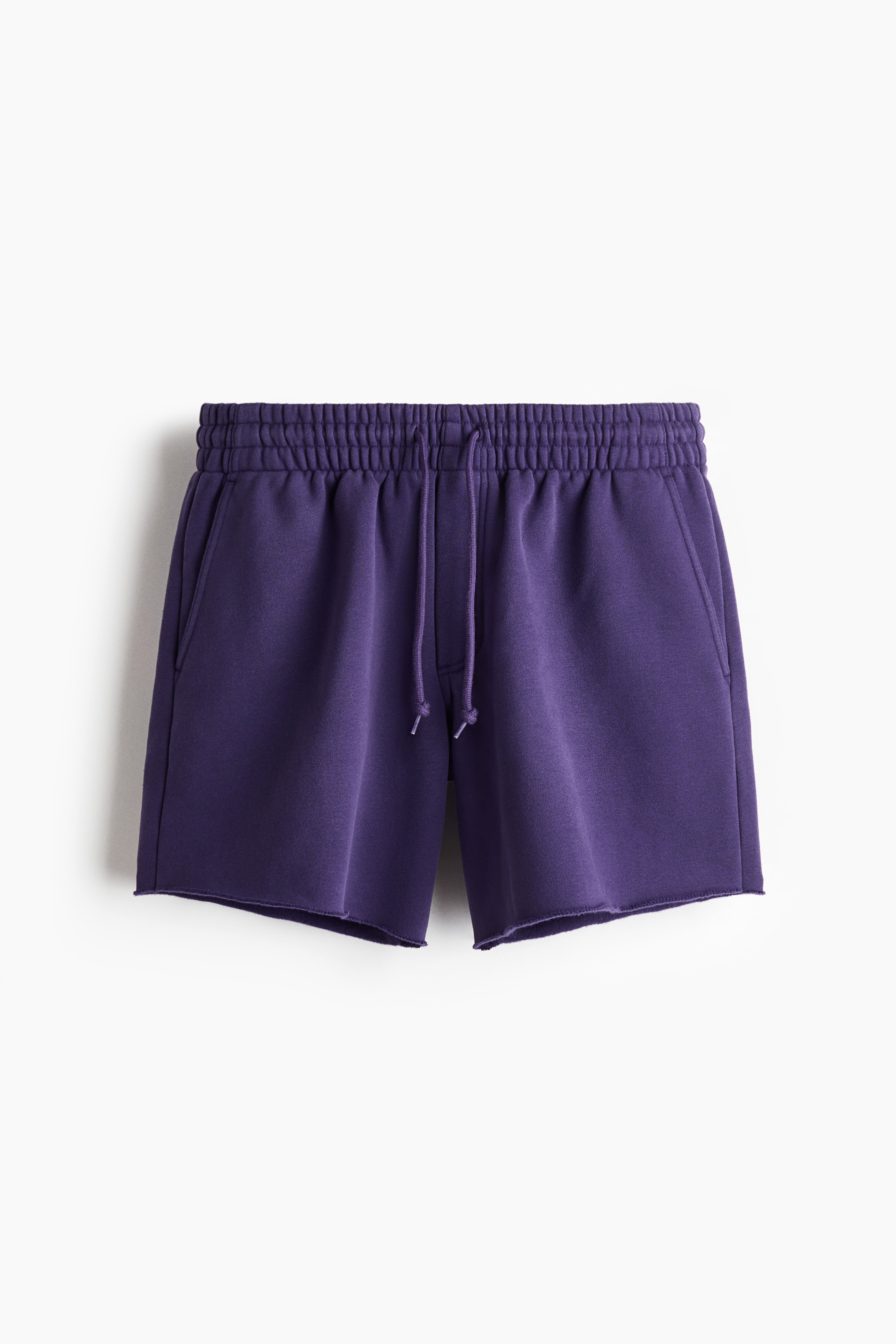 Sweatshorts in Relaxed Fit - Dunkellila/Dunkelgrau