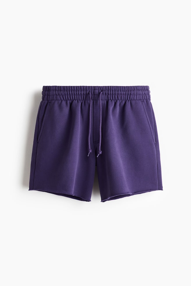 Relaxed Fit Sweatshirt shorts - Dark purple - 1