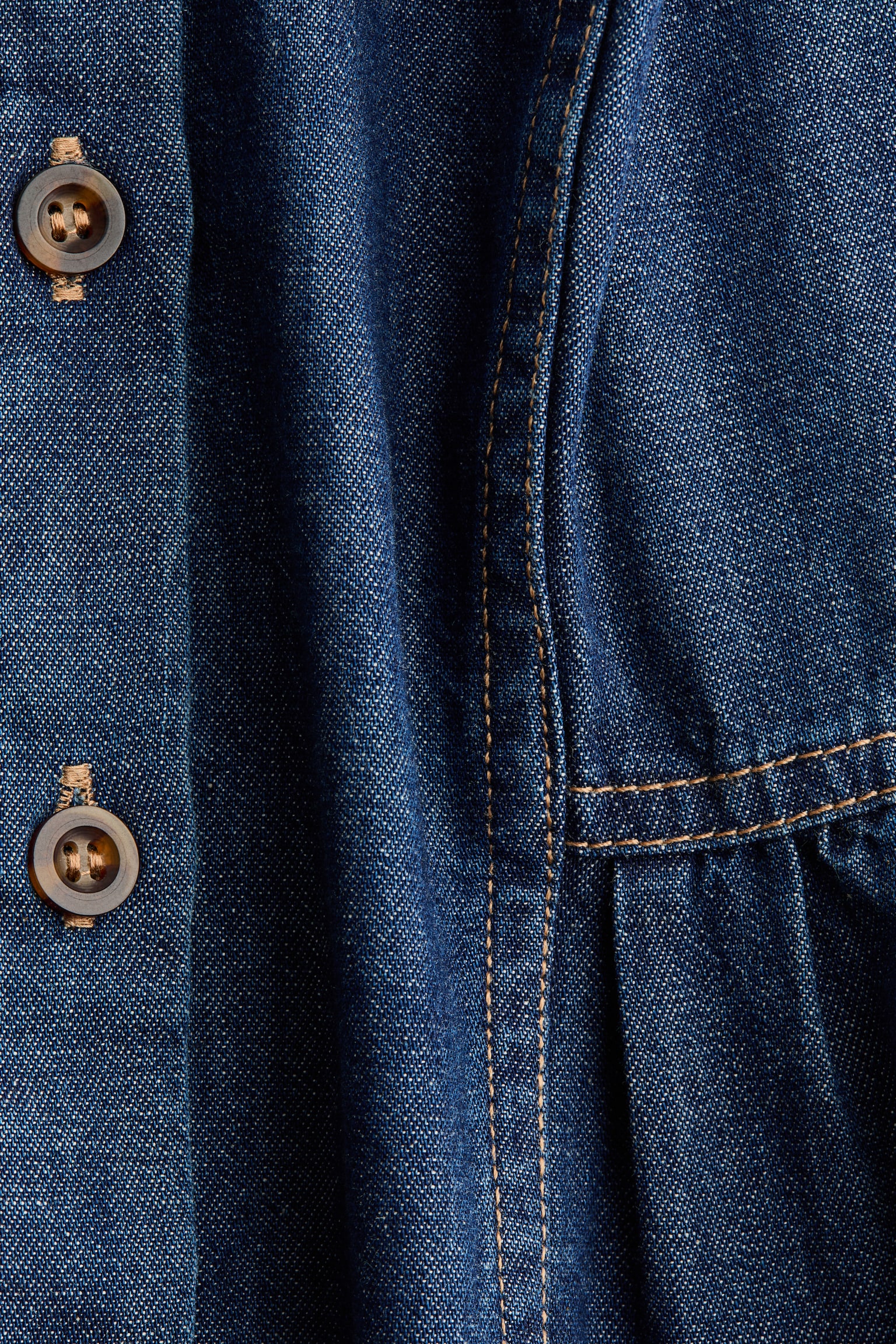 Женский топ H&M Denim Peplum Top, цвет: Тёмный джинсовый синий — фото 6