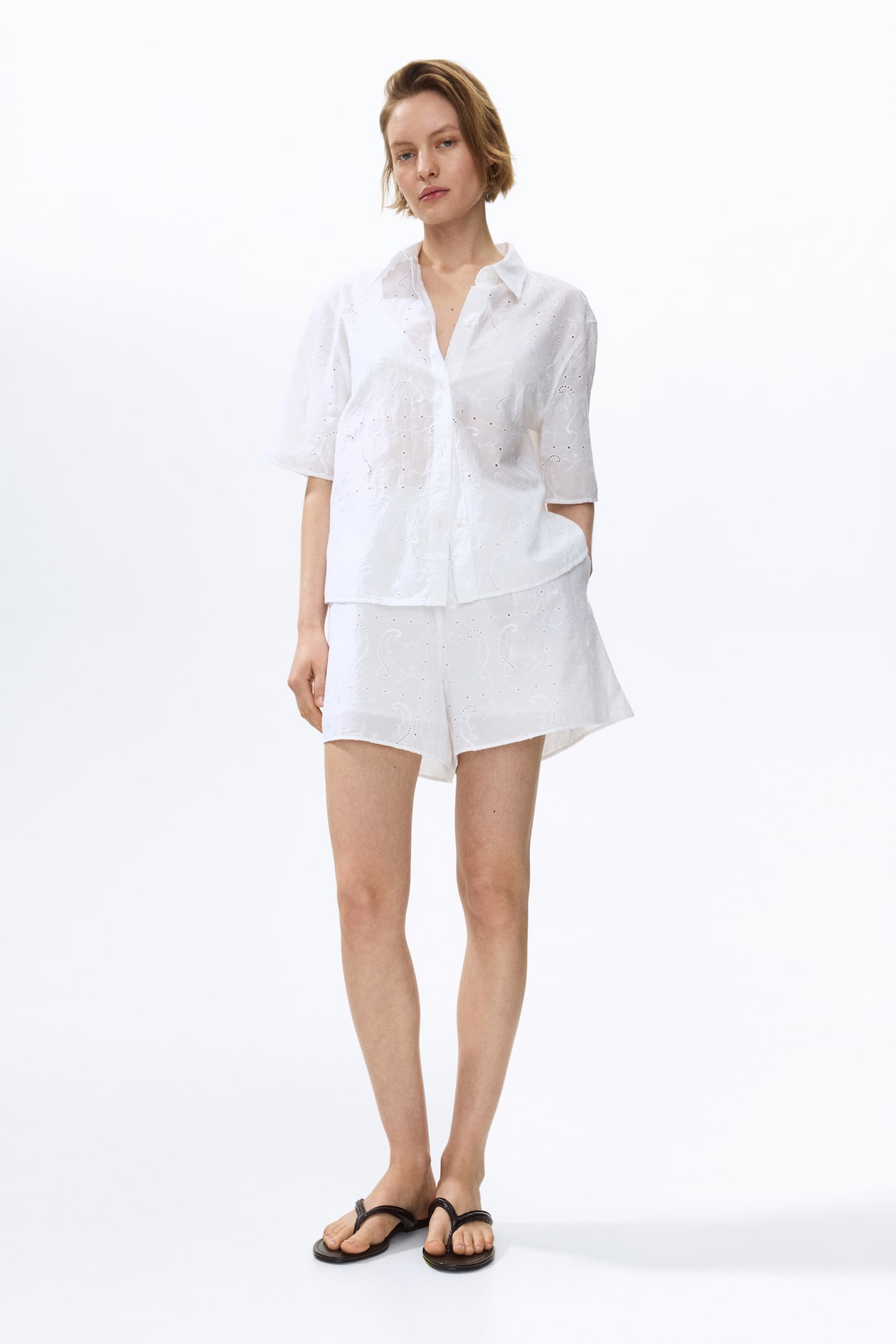 Oversized Eyelet-Embroidered Shirt - image 2