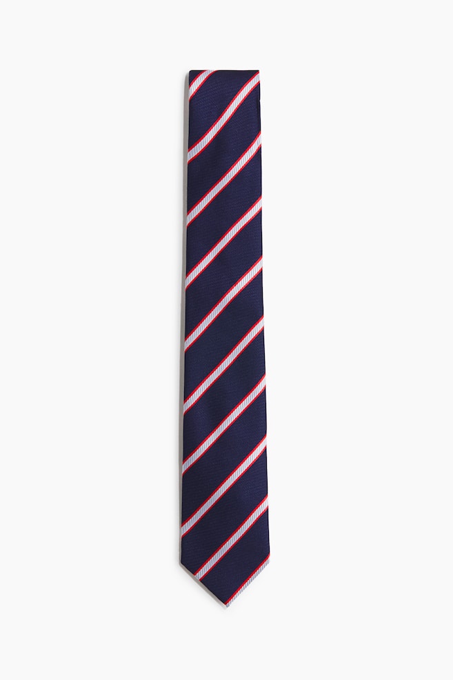 Patterned tie - Dark blue/Striped/Burgundy/Striped/Light blue/Striped/Black/Striped - 1