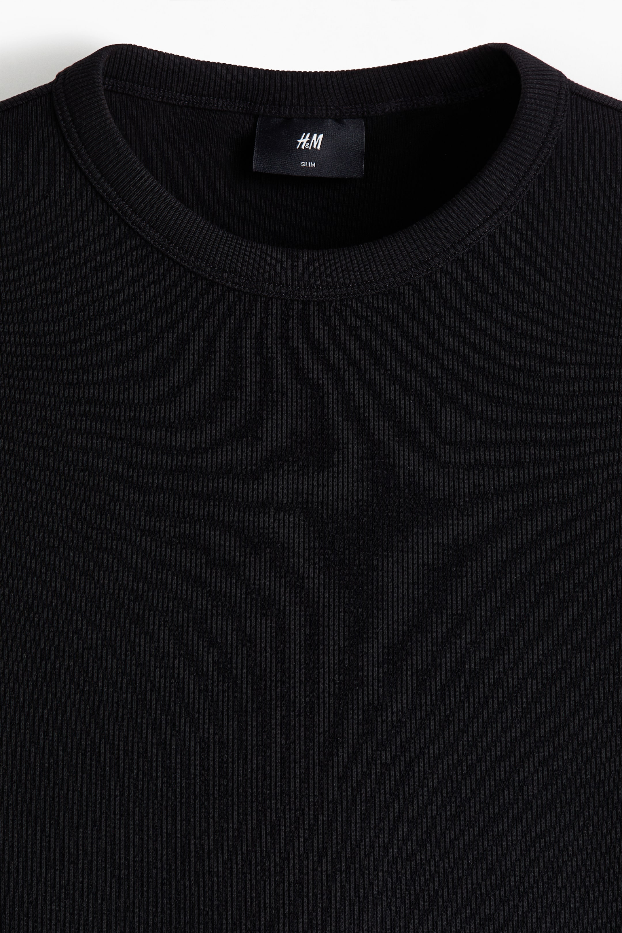 Мужские футболки H&M Slim-Fit Ribbed T-Shirt — фото 2