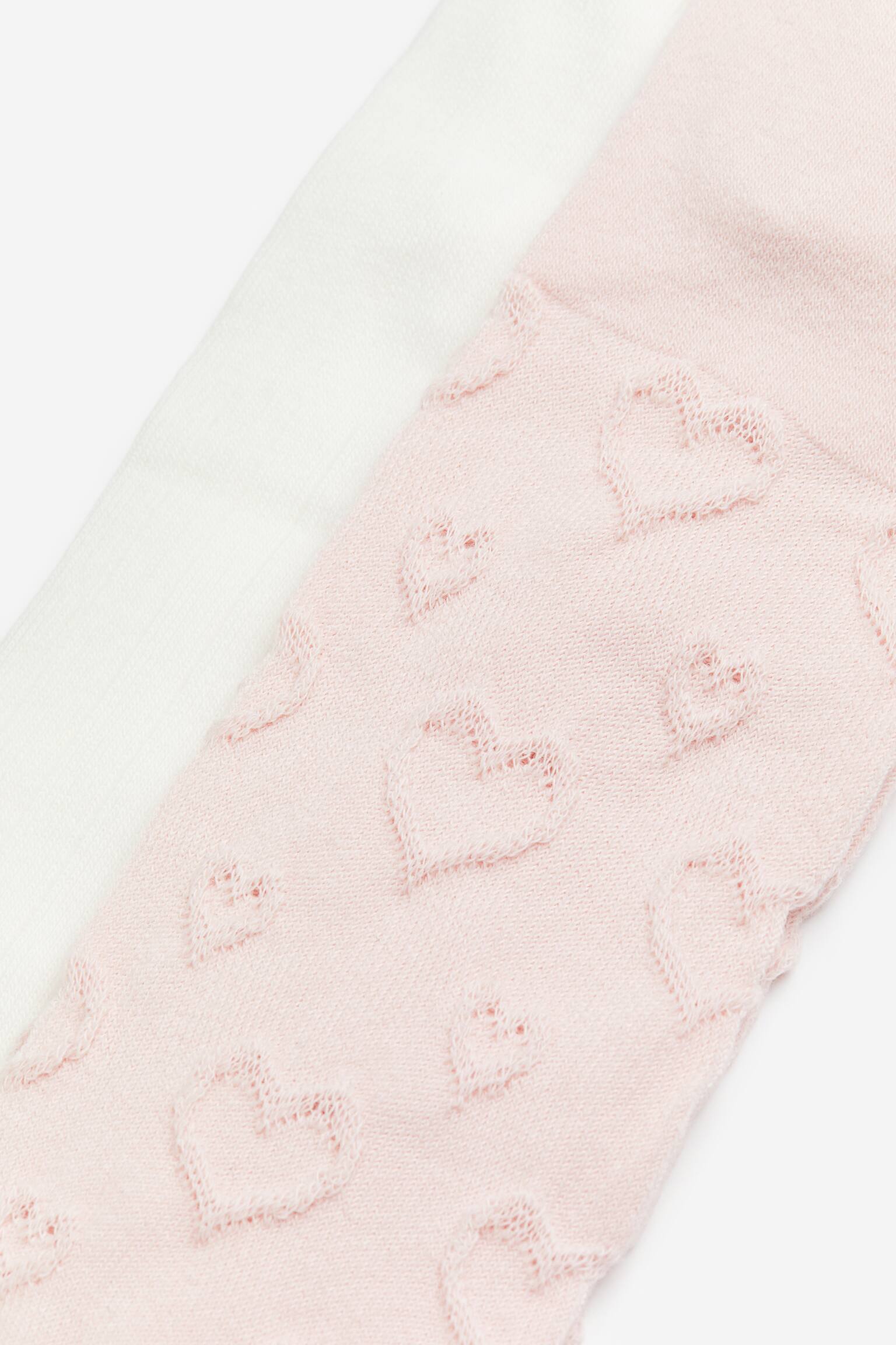 Bộ 2 quần tất dệt mảnh - Màu hồng nhạt/Trái tim - 2