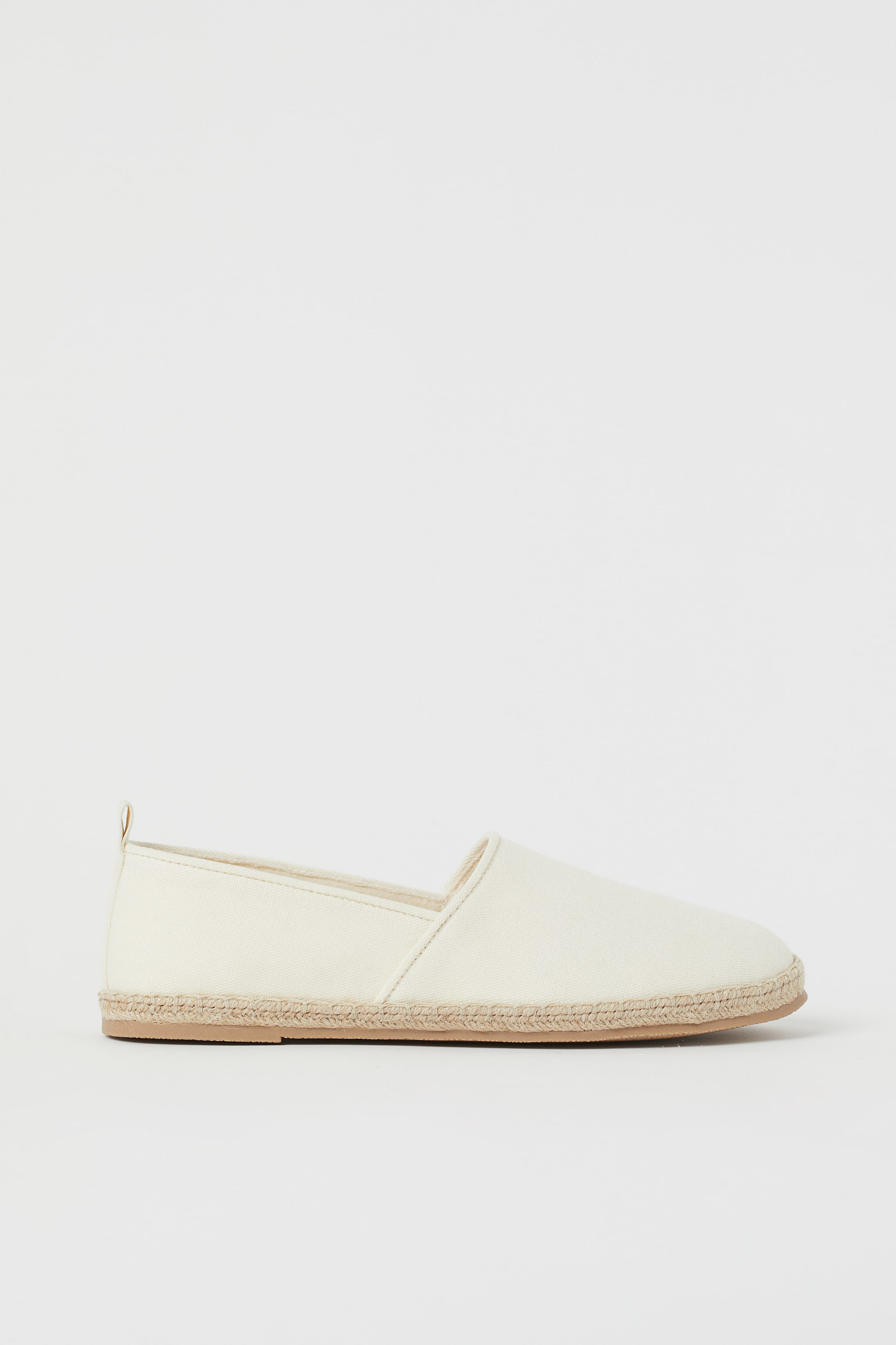 Cotton canvas espadrilles - No heel - White - Ladies | H&M GB