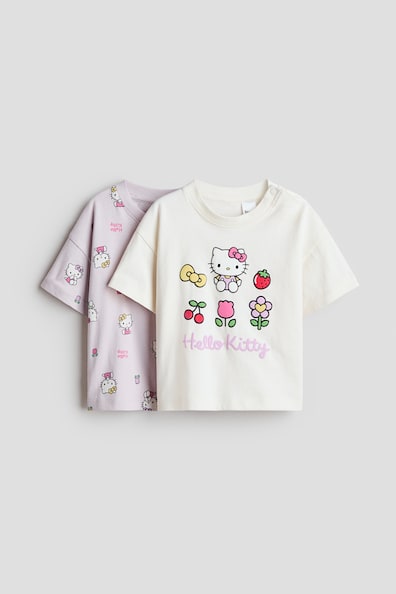 プリントコットンTシャツ 2枚セット