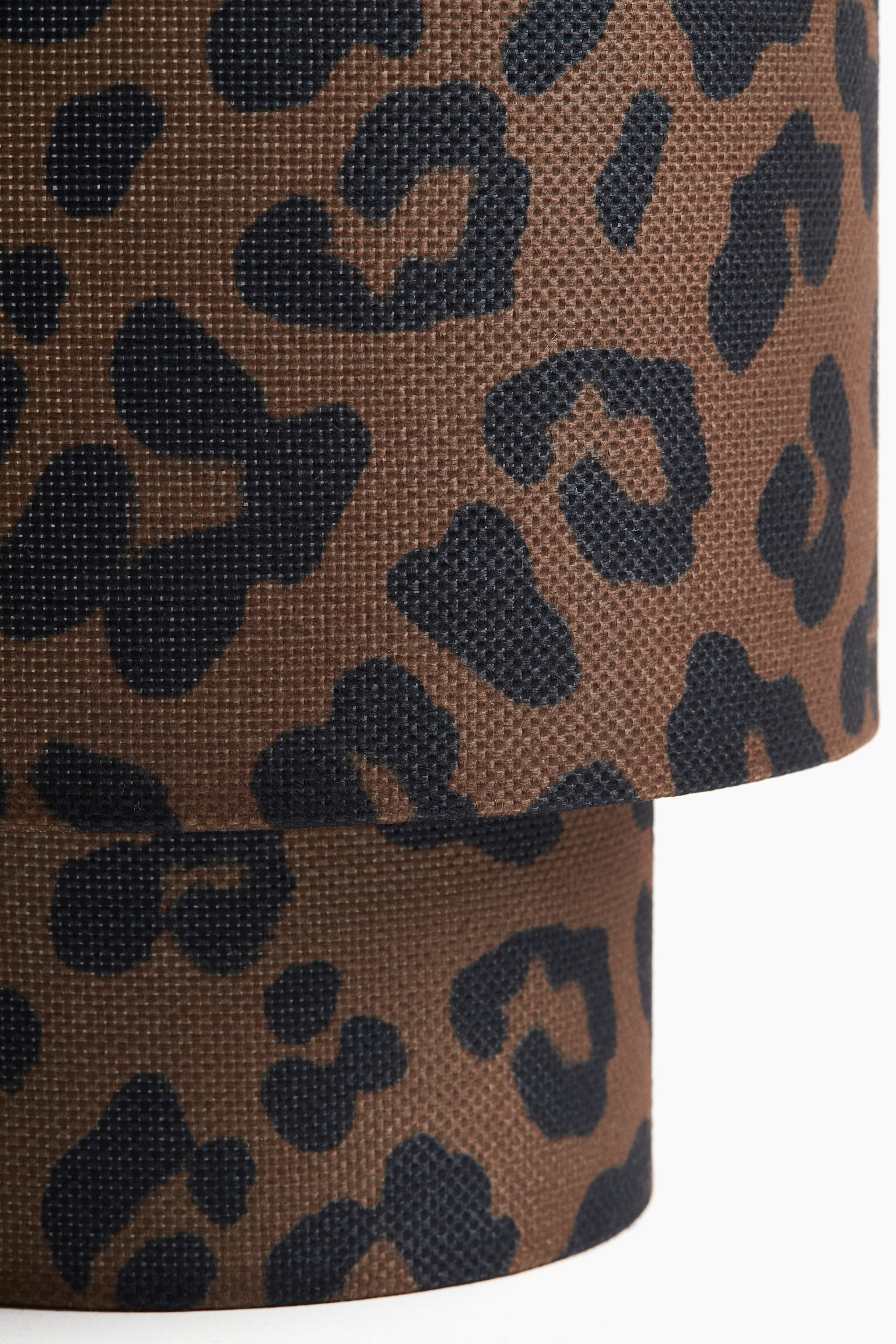 Piccola lampada da tavolo rivestita in tessuto - Marrone/leopardato/Beige chiaro/zebrato - 3