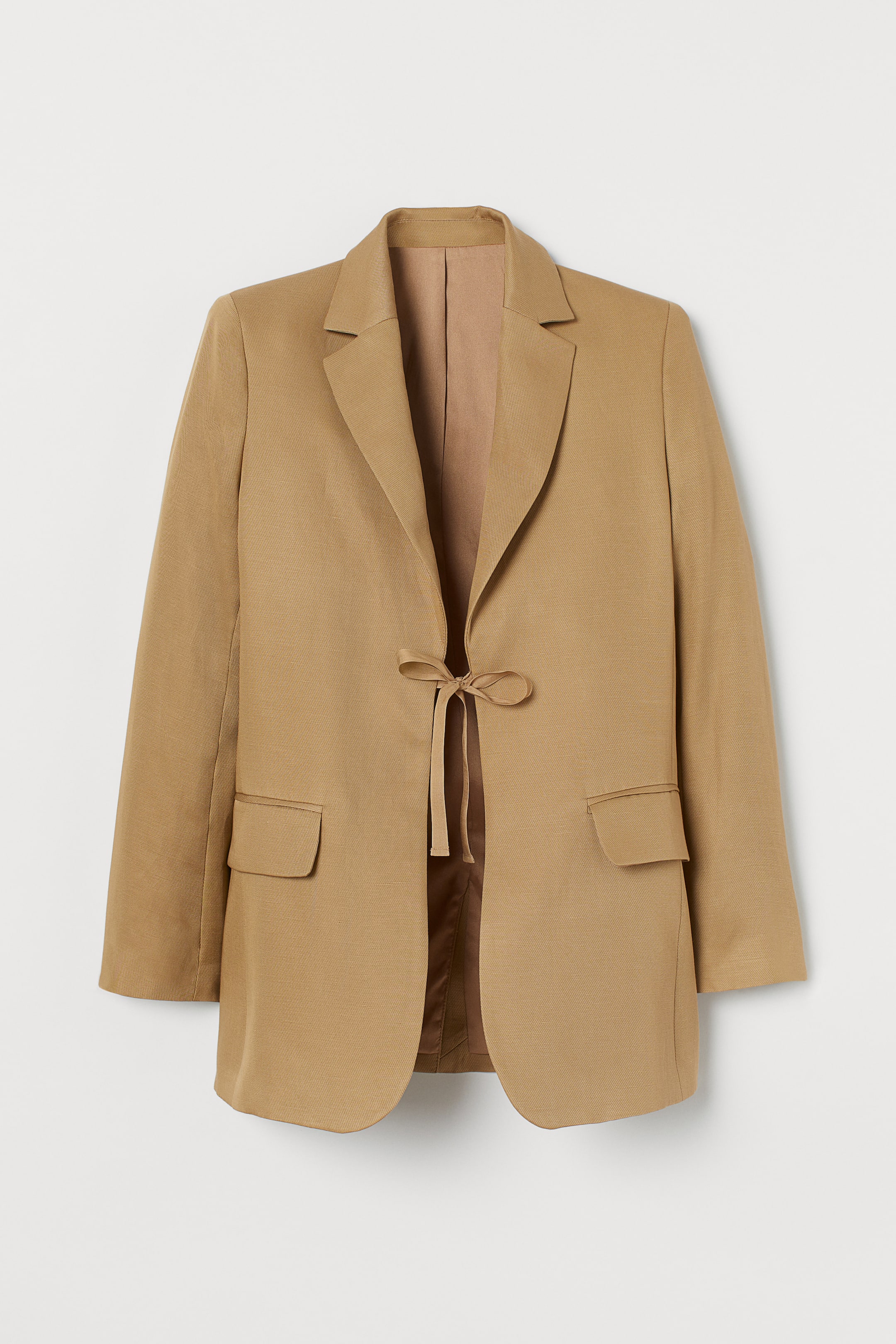 View larger image: Linen-blend Jacket - Khaki beige - Ladies | H&M US 1