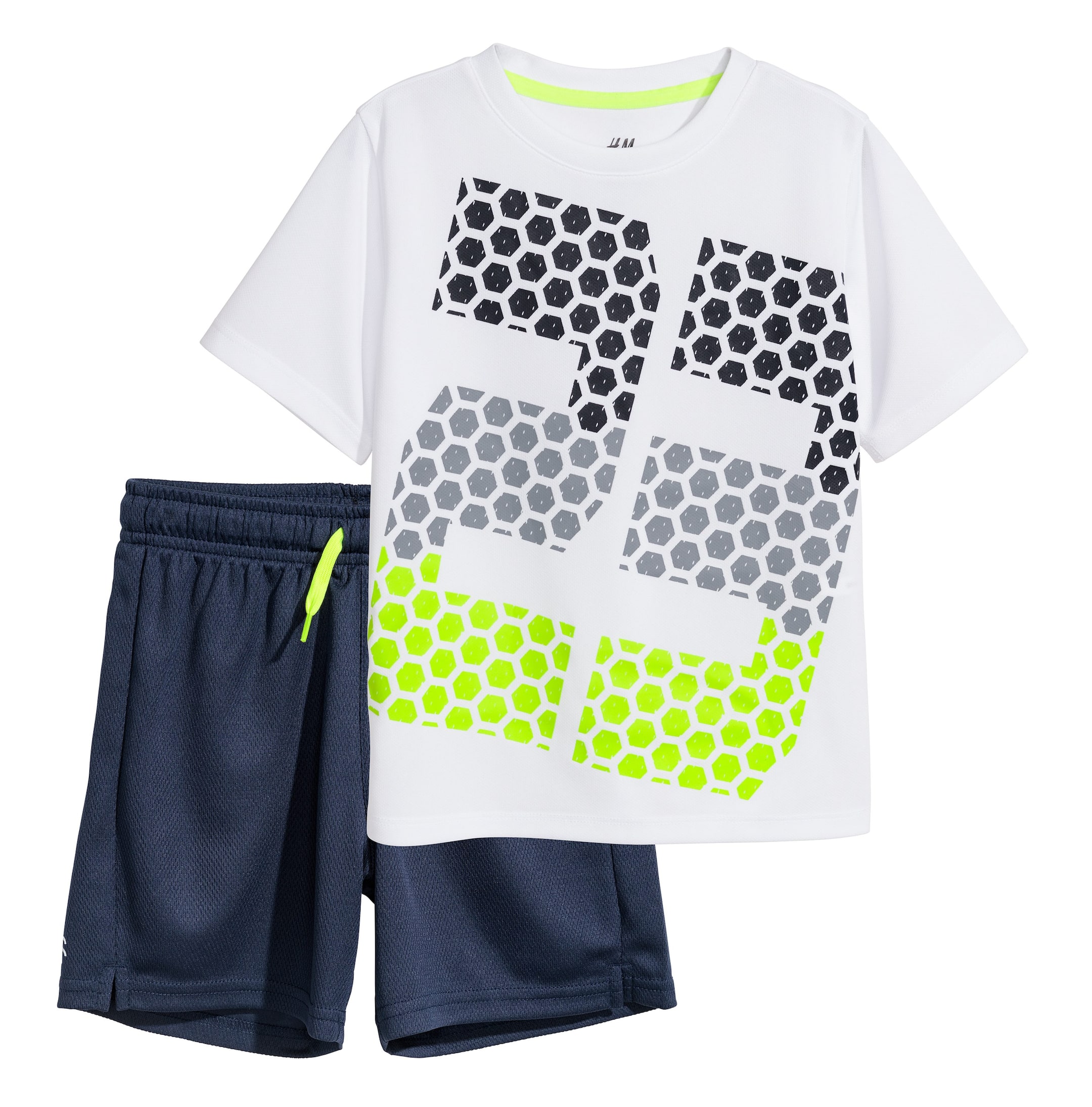View larger image: Sports Top and Shorts - White/dark blue - Kids | H&M CA 1