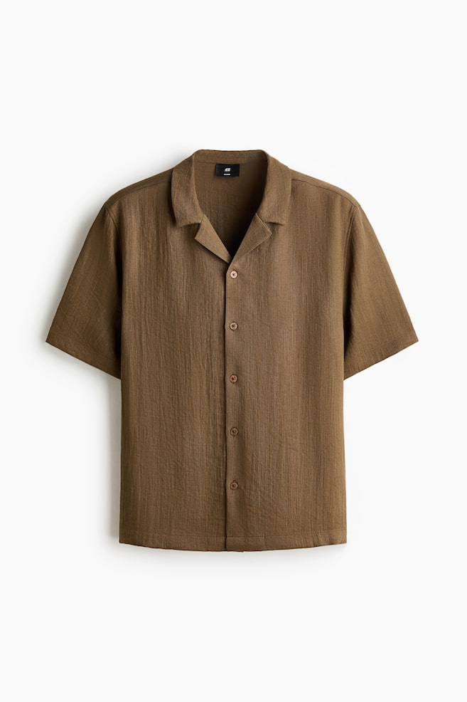 Relaxed-Fit Resort Shirt - Dark khaki green/Beige/Black/Dark blue - 1