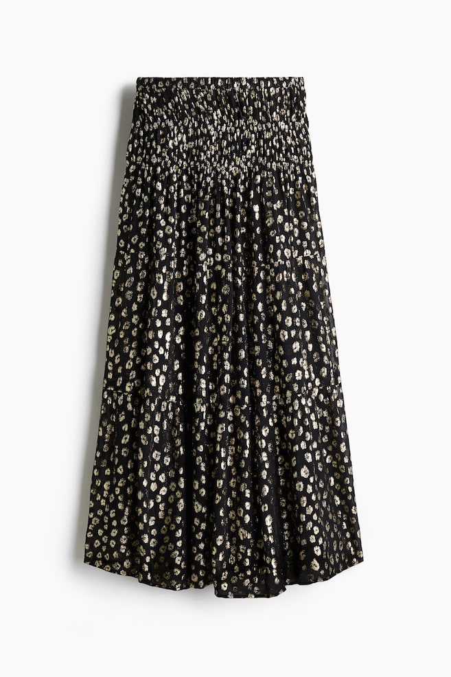 Jacquard-weave maxi skirt - Black/Leopard print - 1