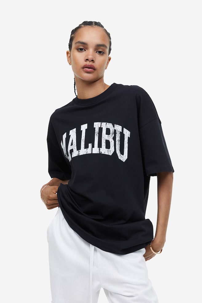 Oversized printed T-shirt - Black/Malibu/Cream/Lyon - 1