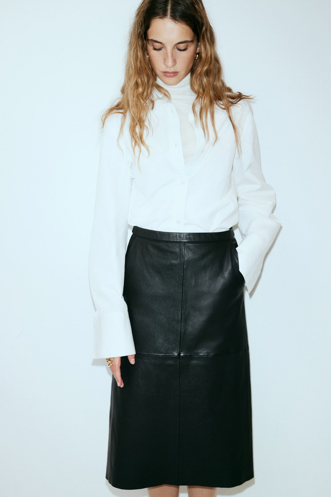 Leather Pencil Skirt - image 2