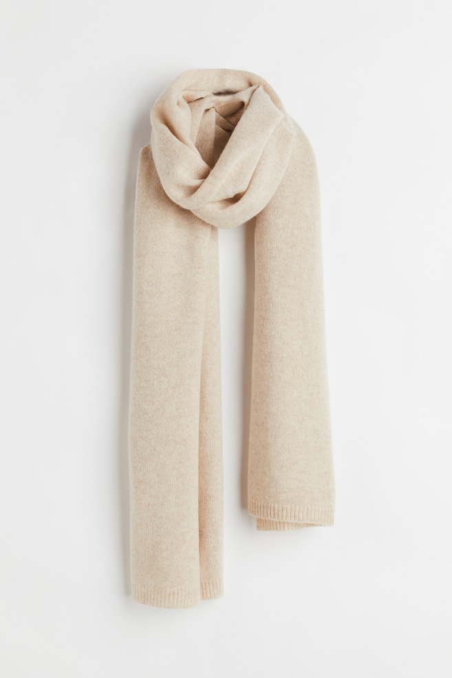 Cashmere-blend scarf - Beige/Black/Dark beige - 1