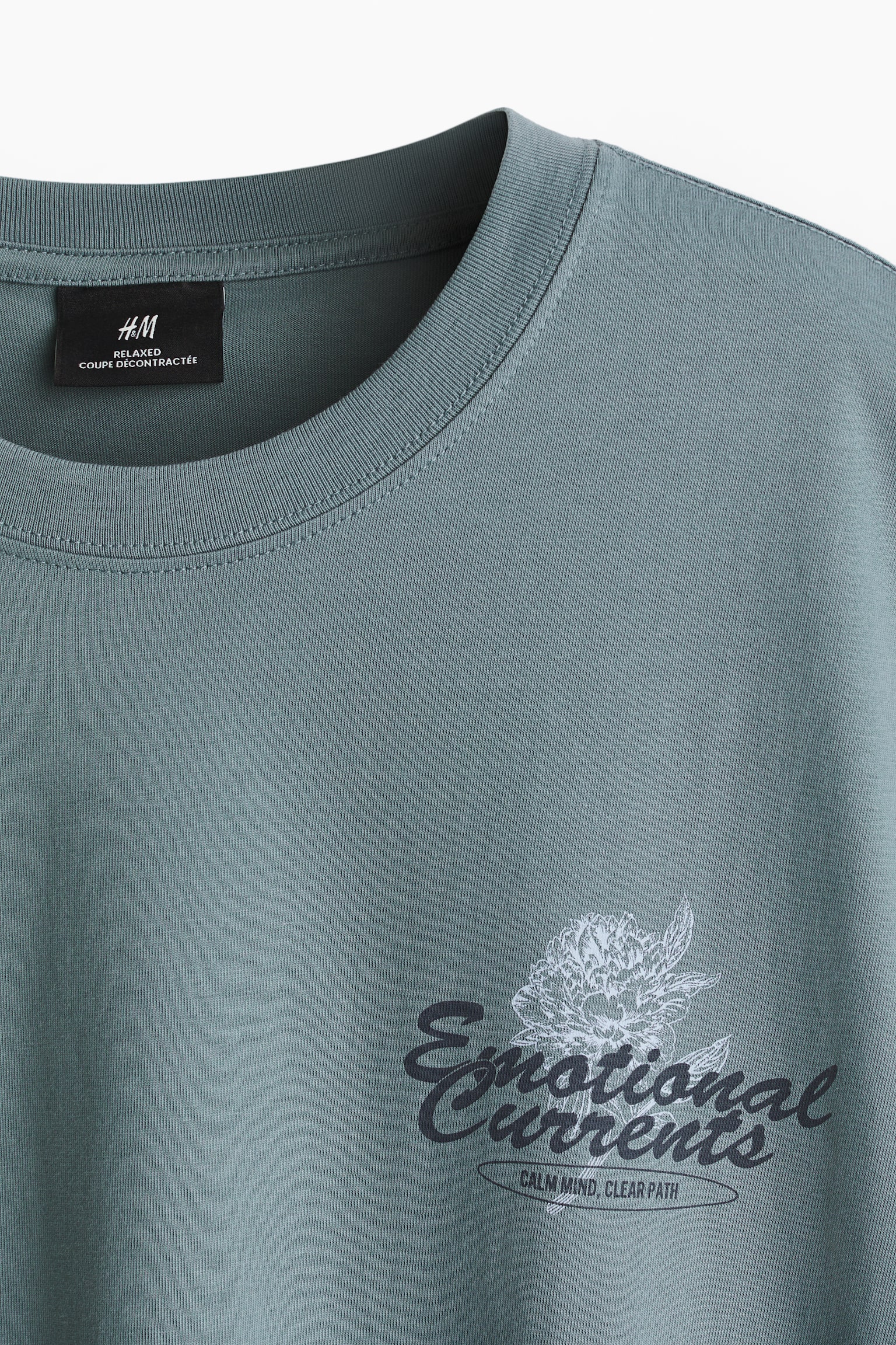 Loose Fit Printed T-shirt - Turquoise/Emotional Currents/Brown/Street Hoops/White/Next Level Ready/Light blue/Le Club Bleu/White/Pasta/Black/Lost Time/White/Greek Sardines/Light blue/Wickford Hills/Light blue/Vignaud/Brown/Adapt/White/beach/Light blue/Wasted Potential/Blue/Still Water - 4