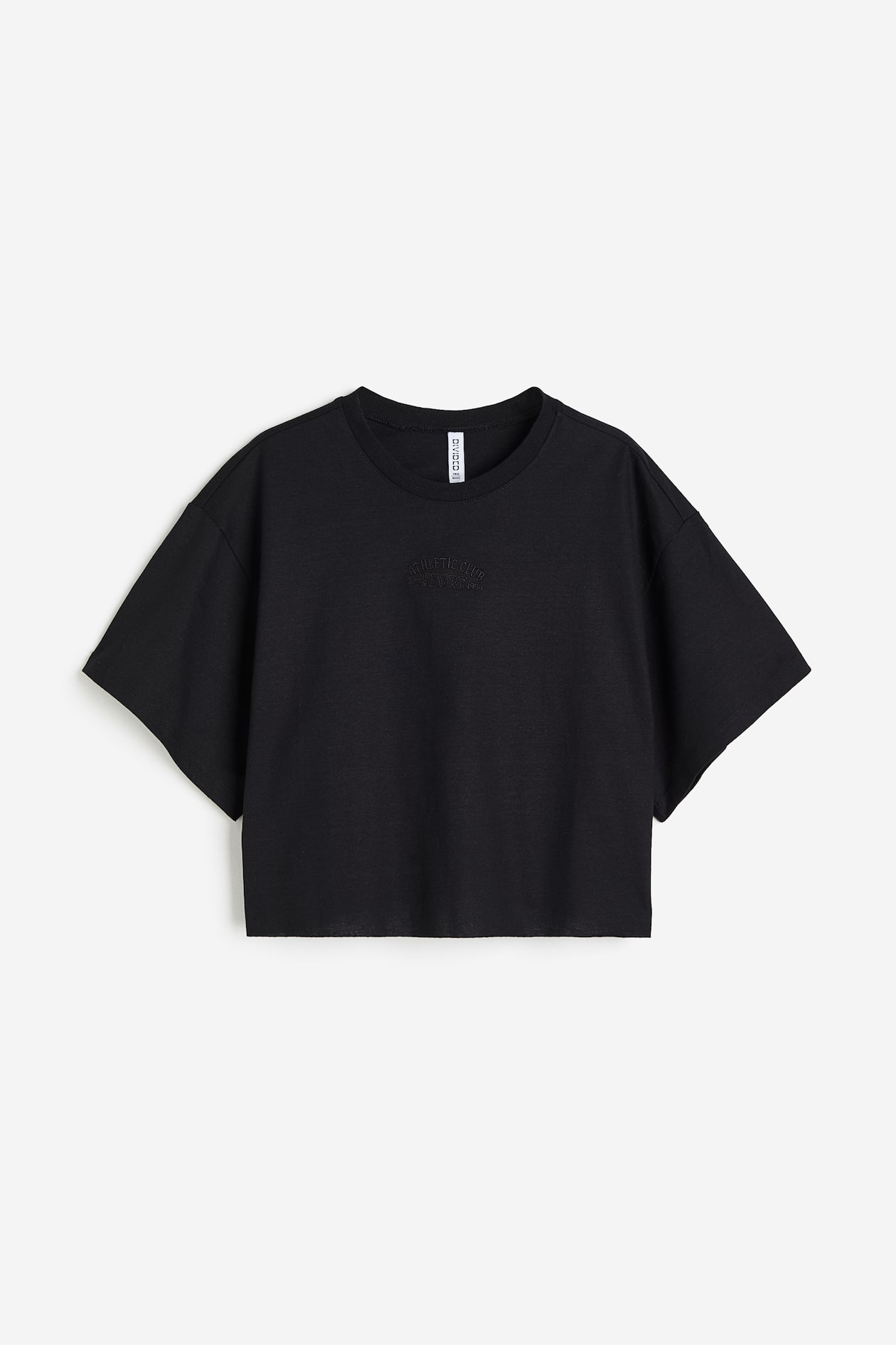Women's Black Boxy-style embroidered T-shirt | H&M IN