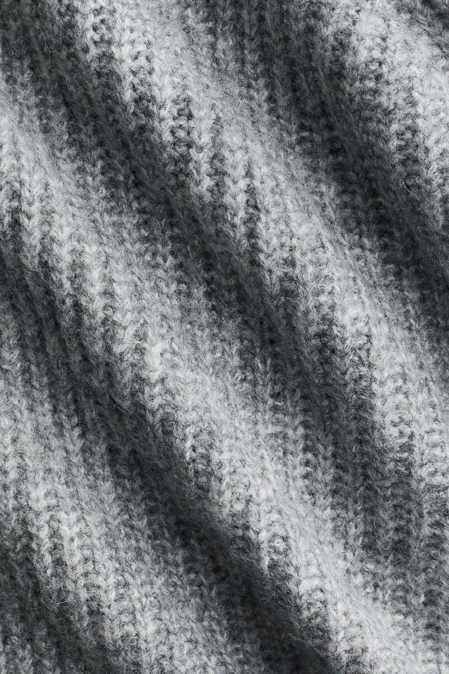 Bordáskötött kardigán gallérral - Világosszürke melír - 2