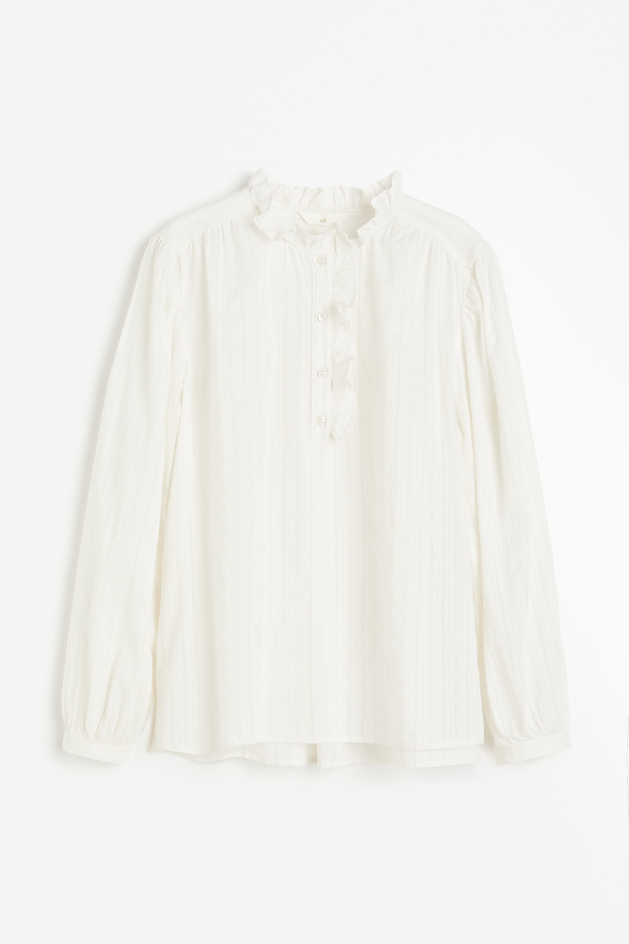 Ruffle-trimmed Pullover Blouse - Cream - Ladies | H&M US