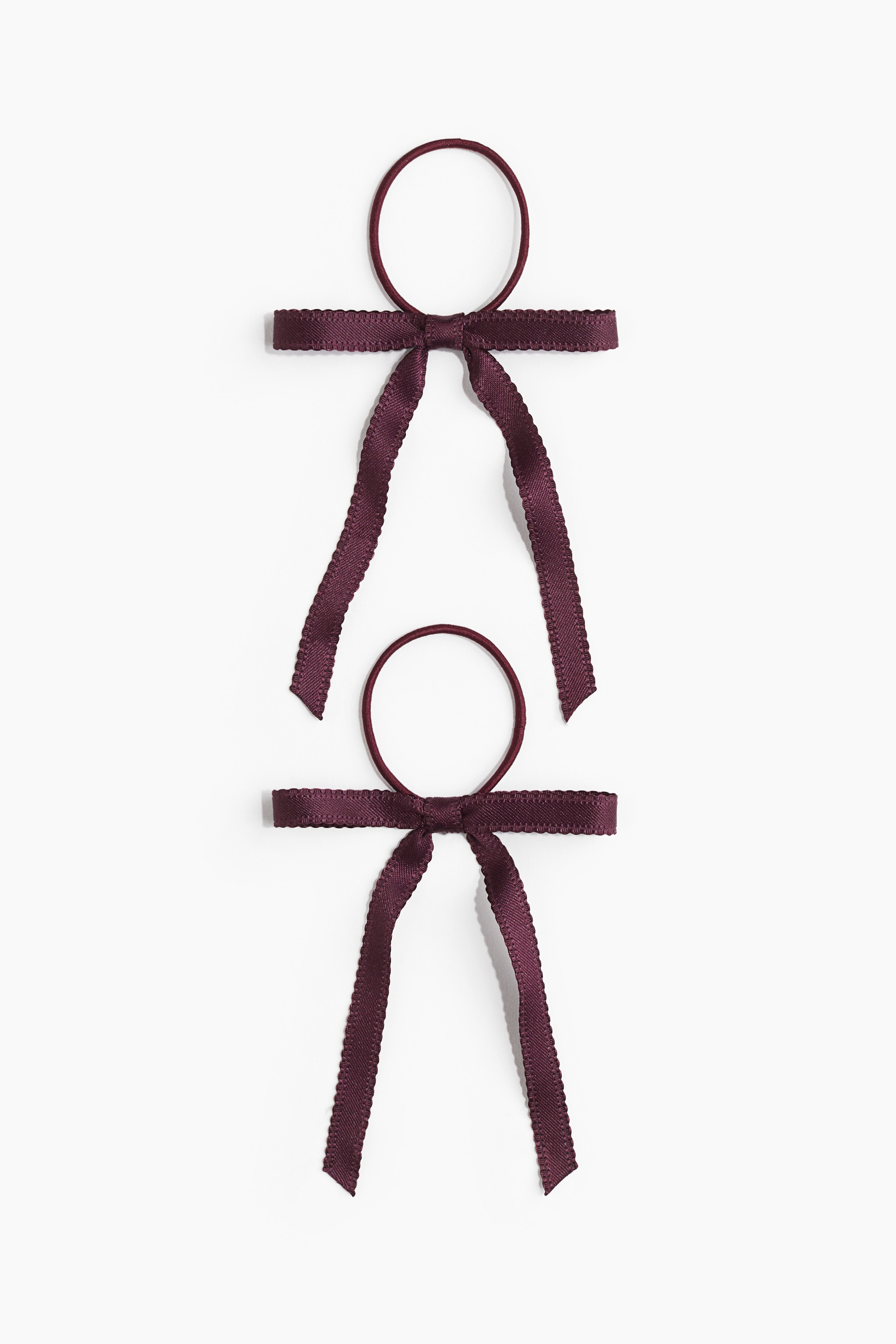 2-pack Bow Hair Bands - Burgundy