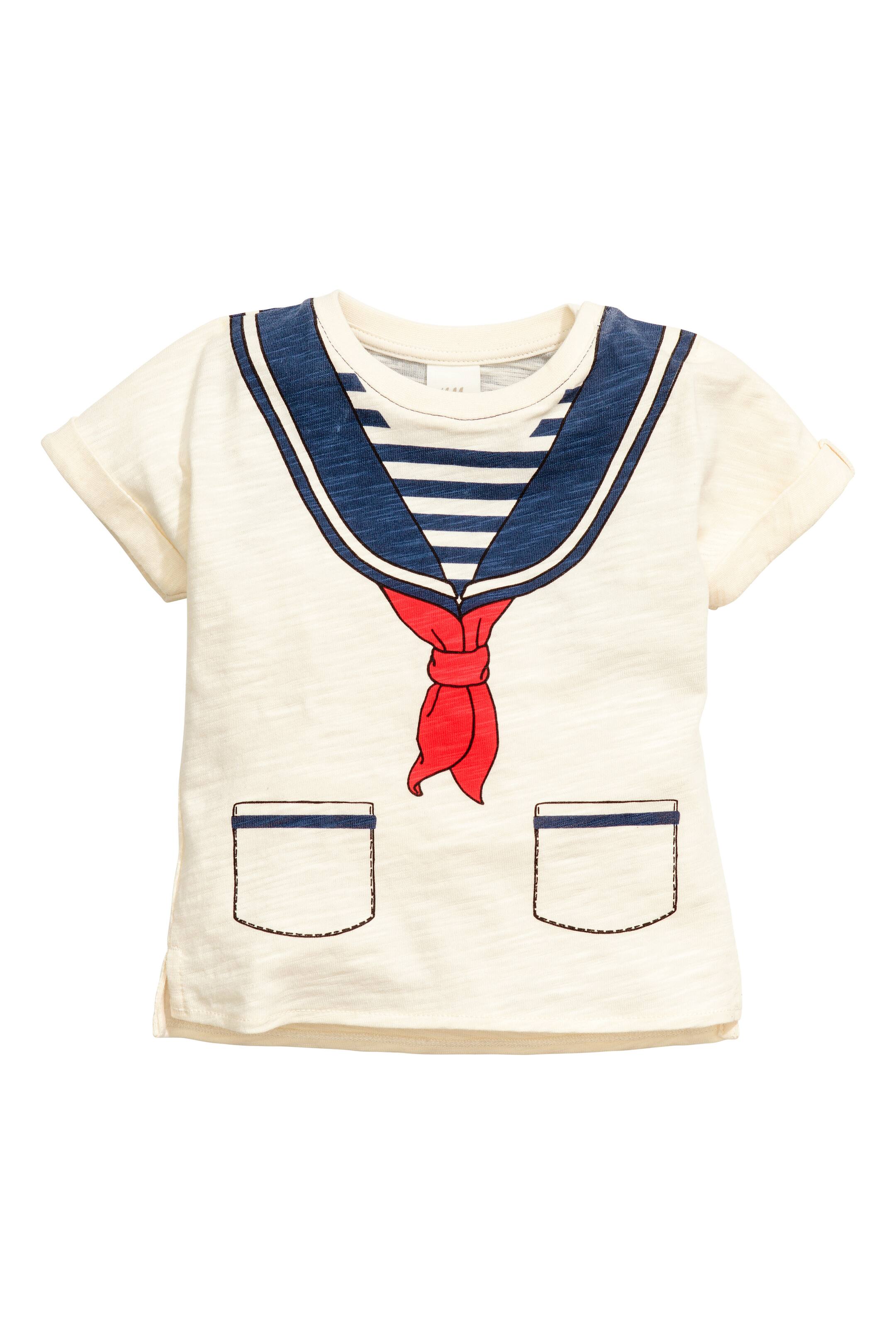 View larger image: T-shirt and shorts - Natural white/Blue - Kids | H&M GB 1