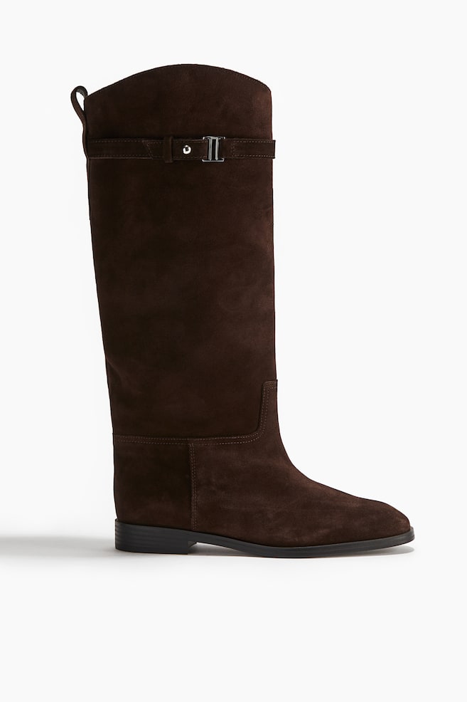 Bottes de hauteur genou - Marron foncé/Noir - 1