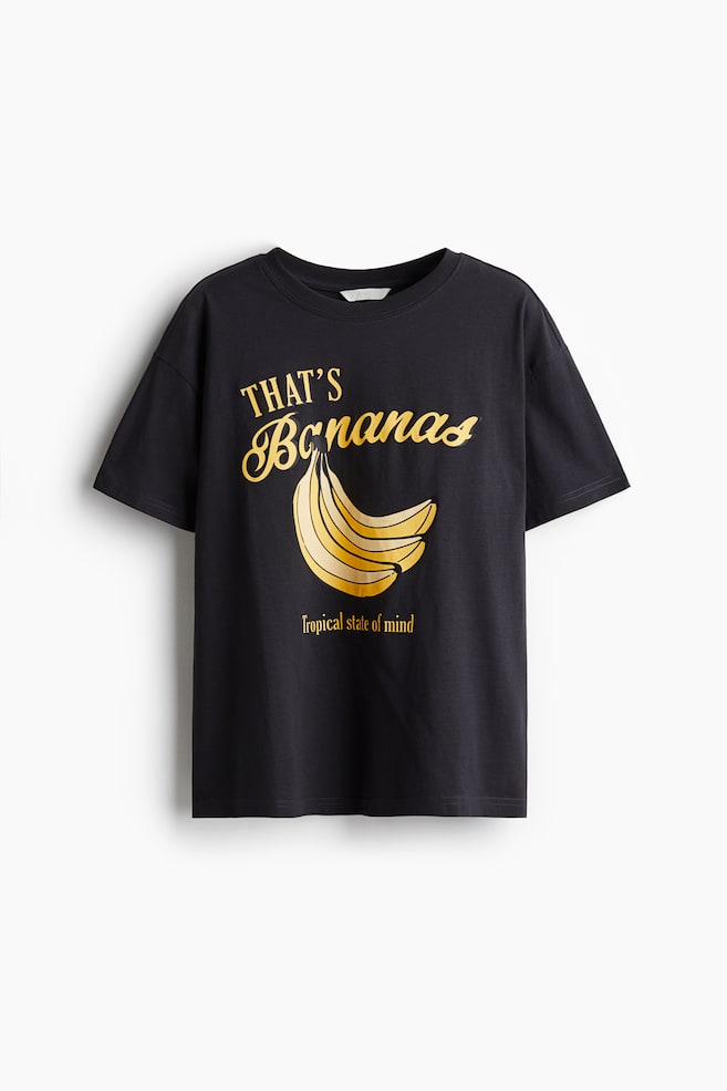 T-shirt oversize - Cinzento escuro/Bananas/Castanho/Pacific songs/Turquesa claro/Cannes/Castanho/Estampado preto - 1