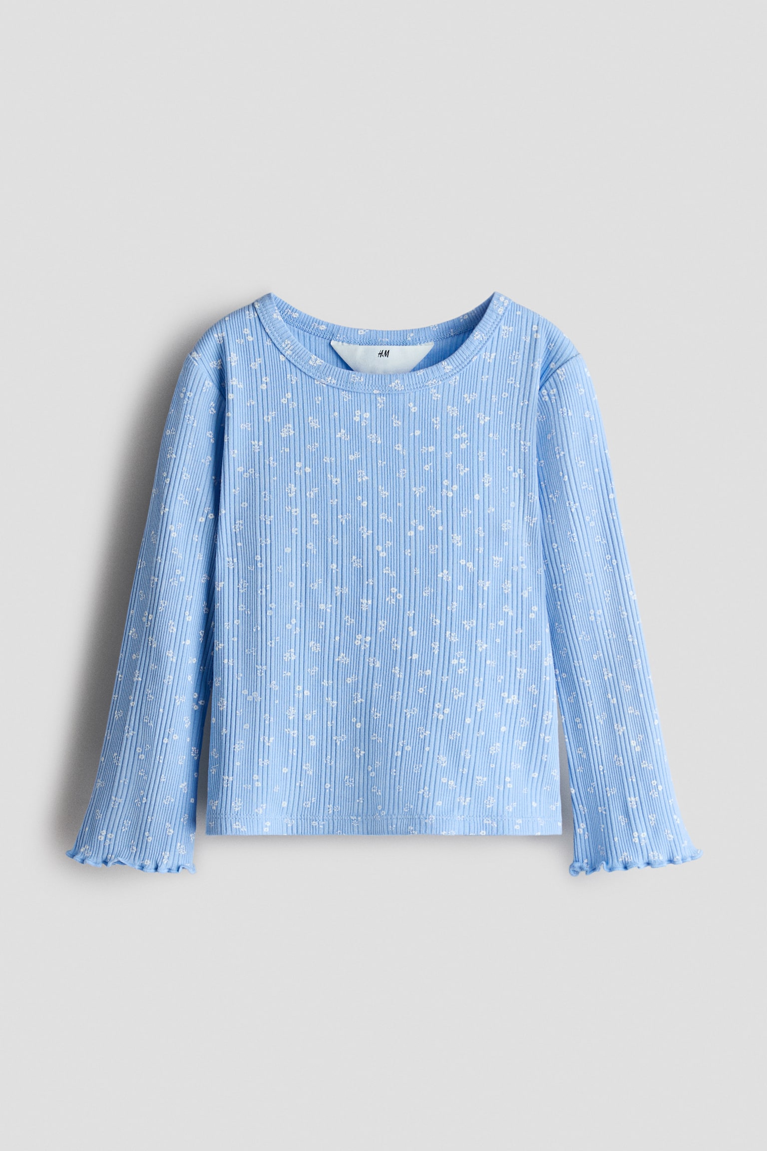 Top en jersey côtelé - Bleu/fleuri/Blanc/cœurs/Rose/coccinelles - 1