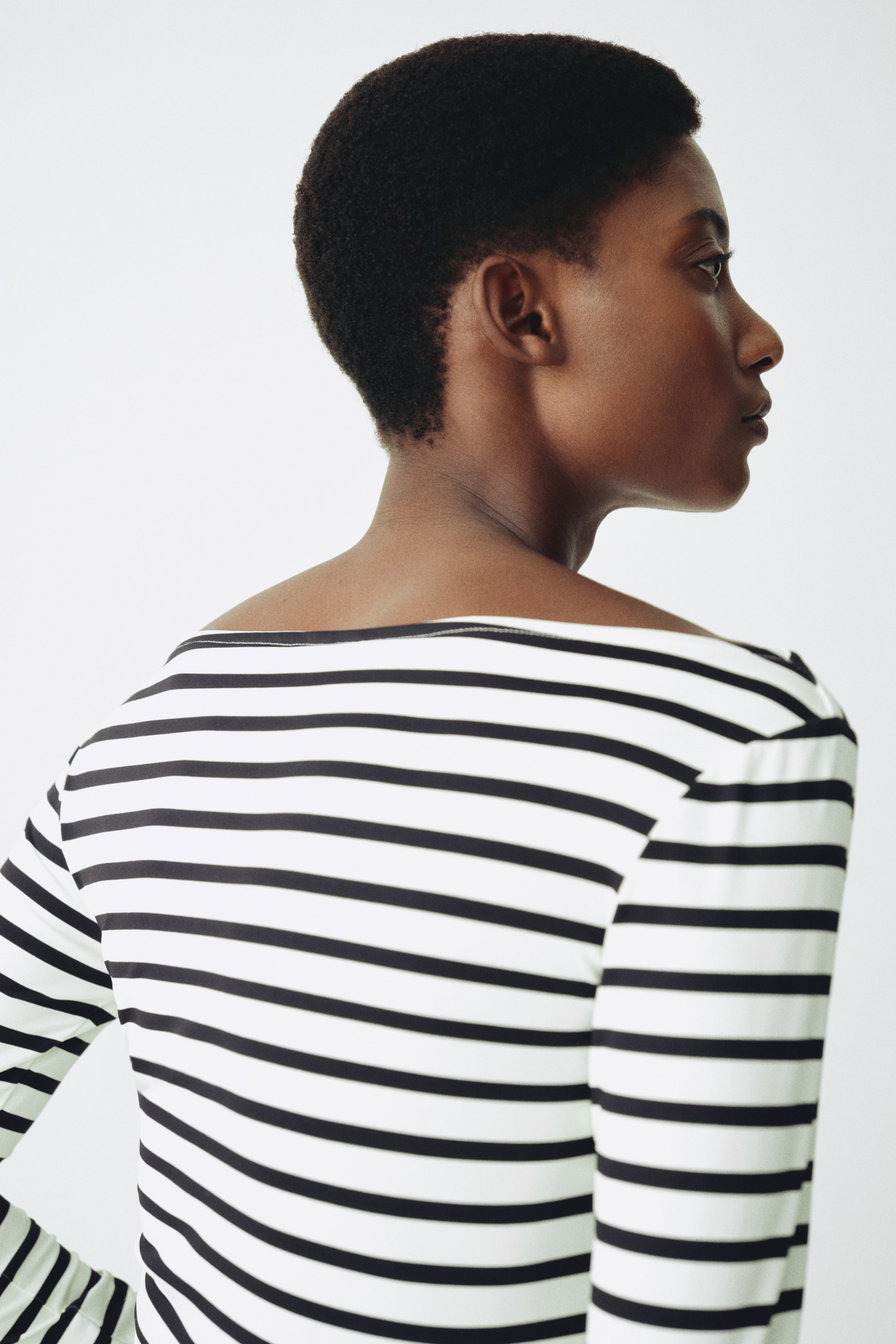 Grotere afbeelding bekijken: MAMA Top met boothals - Wit/zwart gestreept - DAMES | H&M BE 3