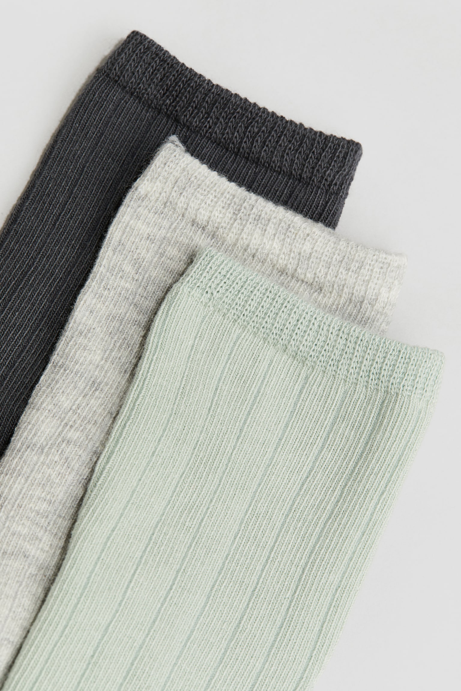 5-pack knitted socks - Dusty green/Dark grey/Beige/Grey/Khaki beige/Beige - 3