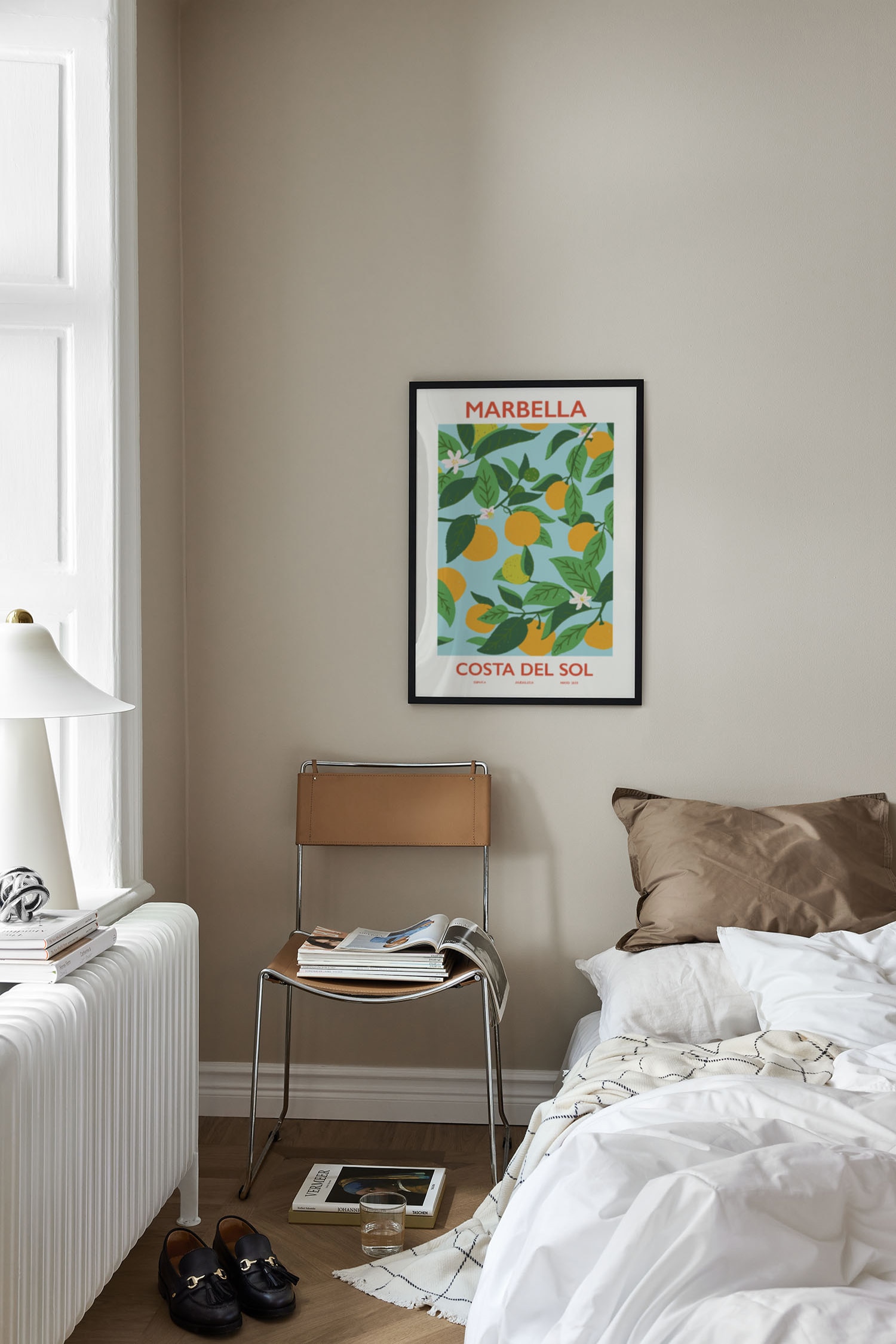 Marbella Plakat - Orange/grøn