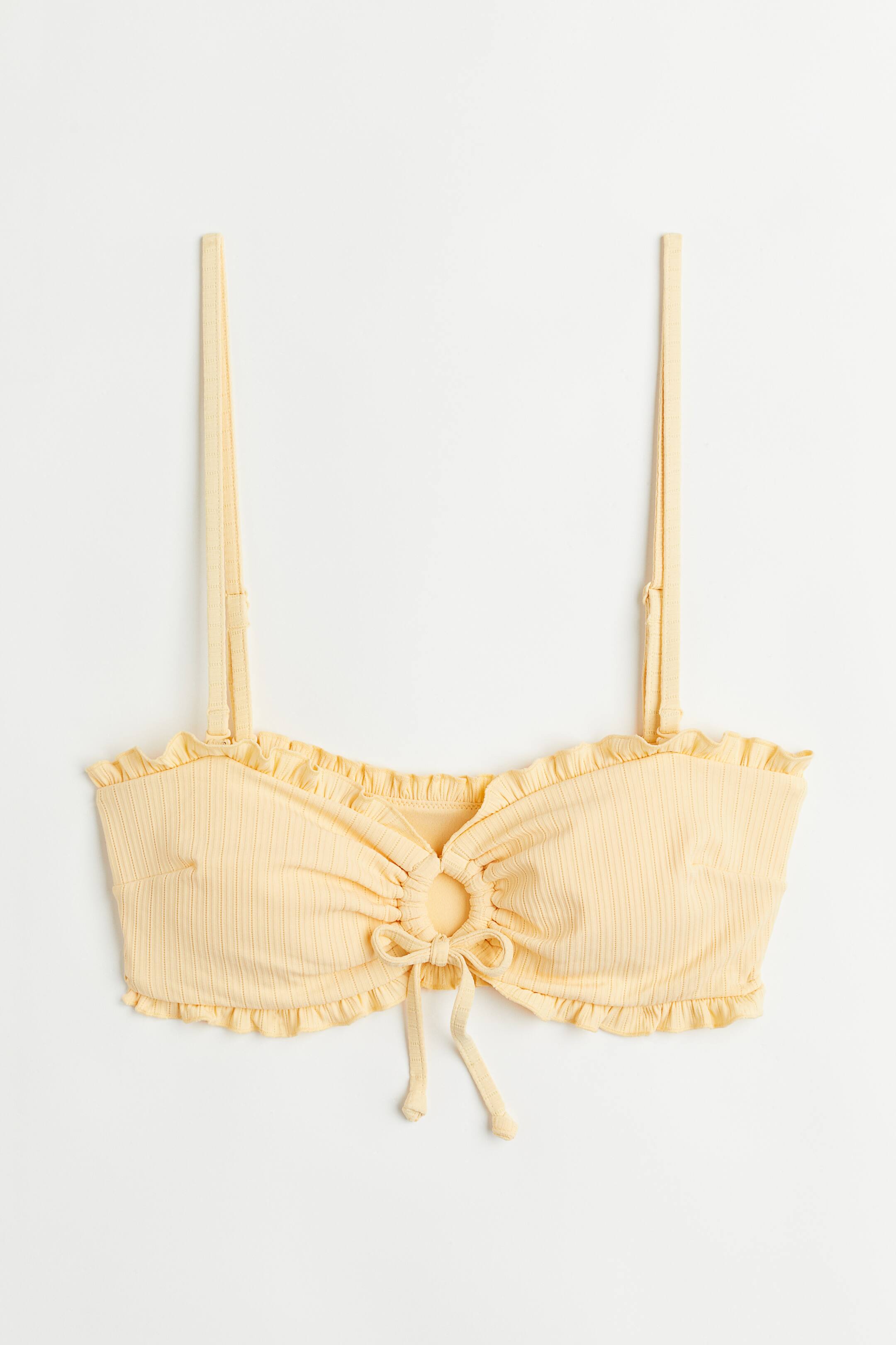 View larger image: Padded Bandeau Bikini Top - Light yellow - Ladies | H&M US 1