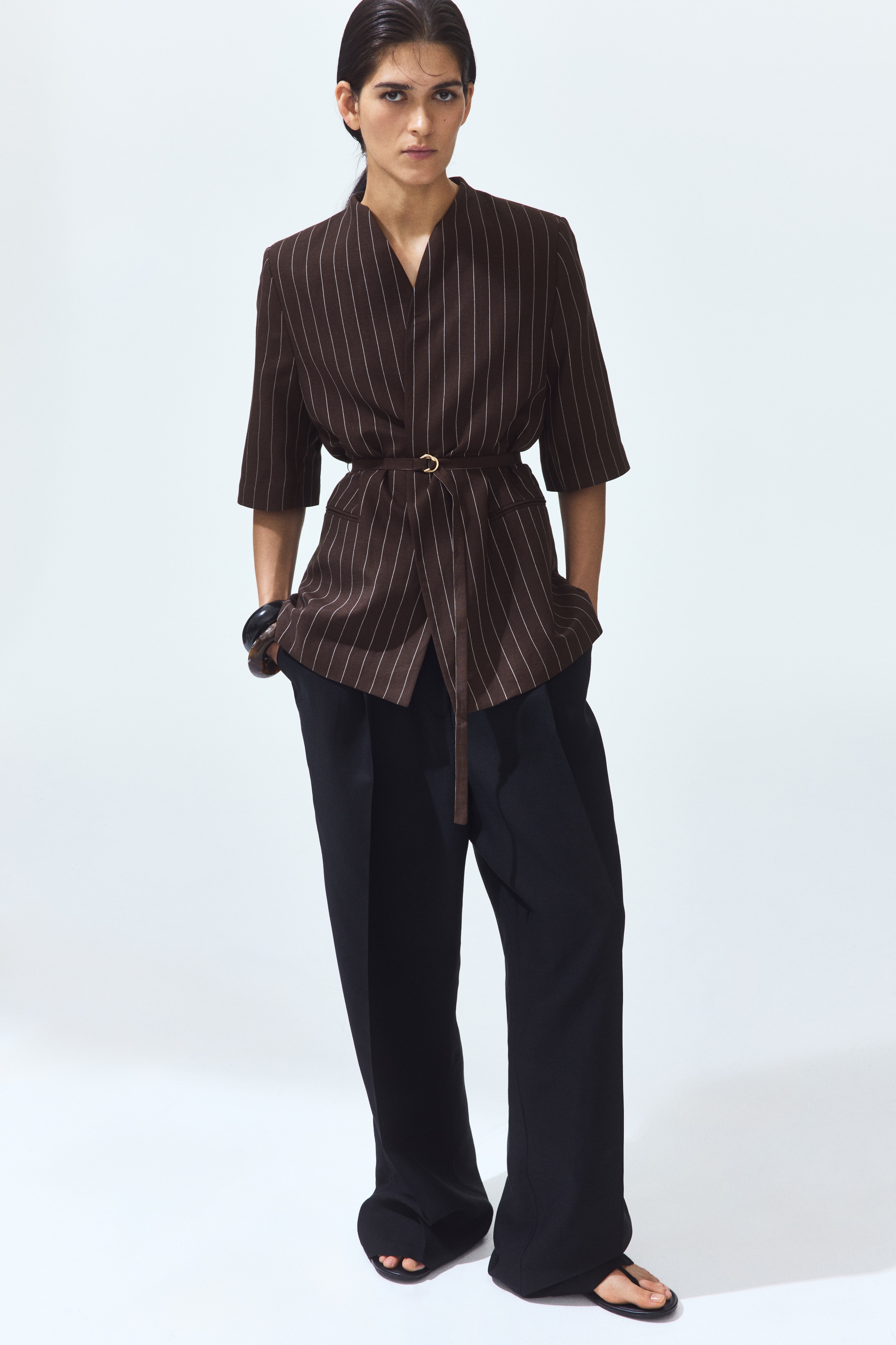 Short-Sleeved Linen-Blend Jacket from H&M - $39.99