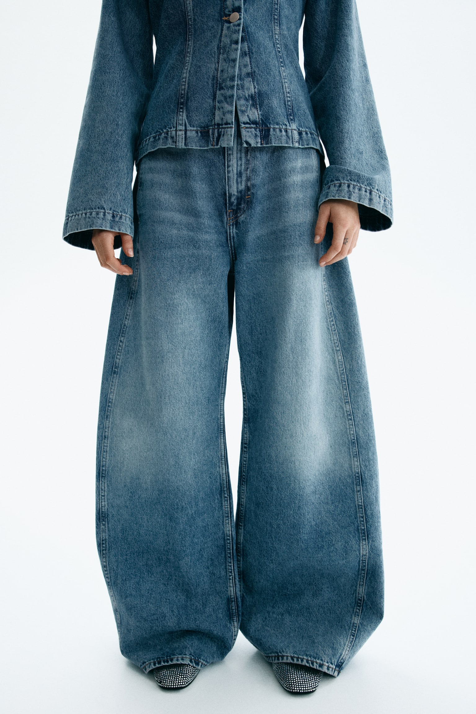 Barrel High Jeans - Blu denim lavato - 4