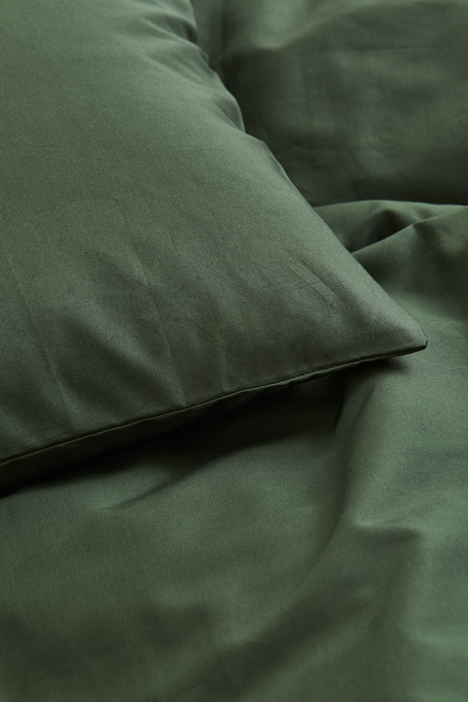 Enkelt sengesæt i bomuld - Mørkegrøn/Hvid/Salviegrøn/Dueblå/dc/dc/dc - 4