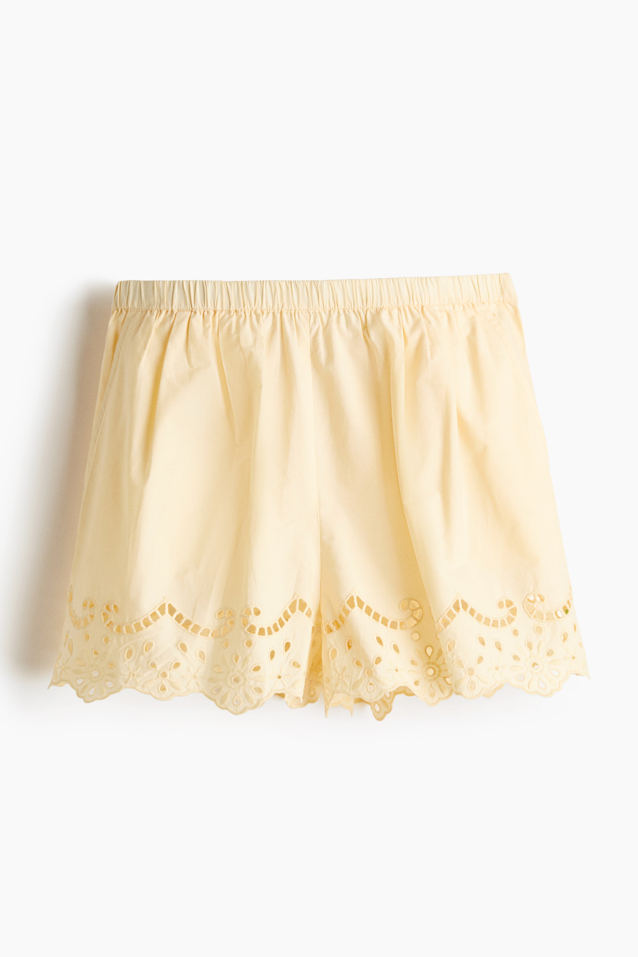 Short en coton avec broderie anglaise