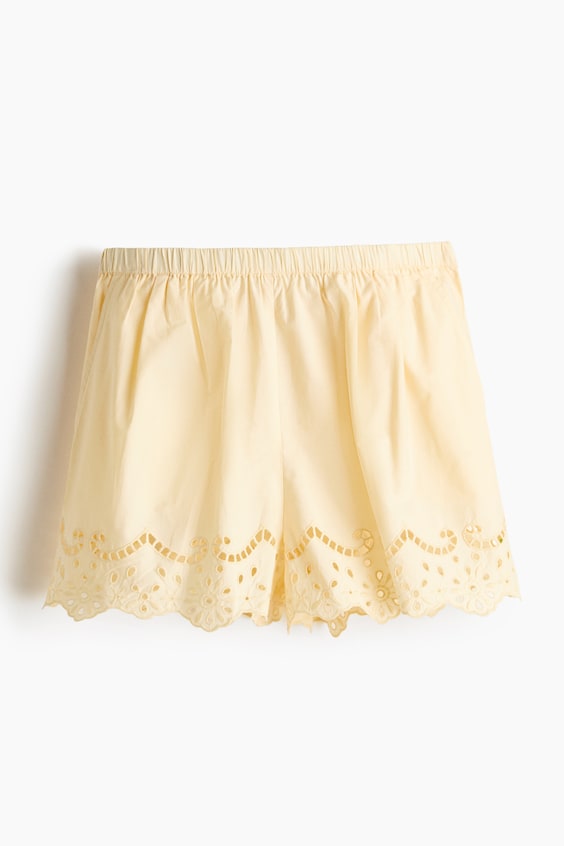 Женские шорты H&M Cotton Shorts with Eyelet Embroidery