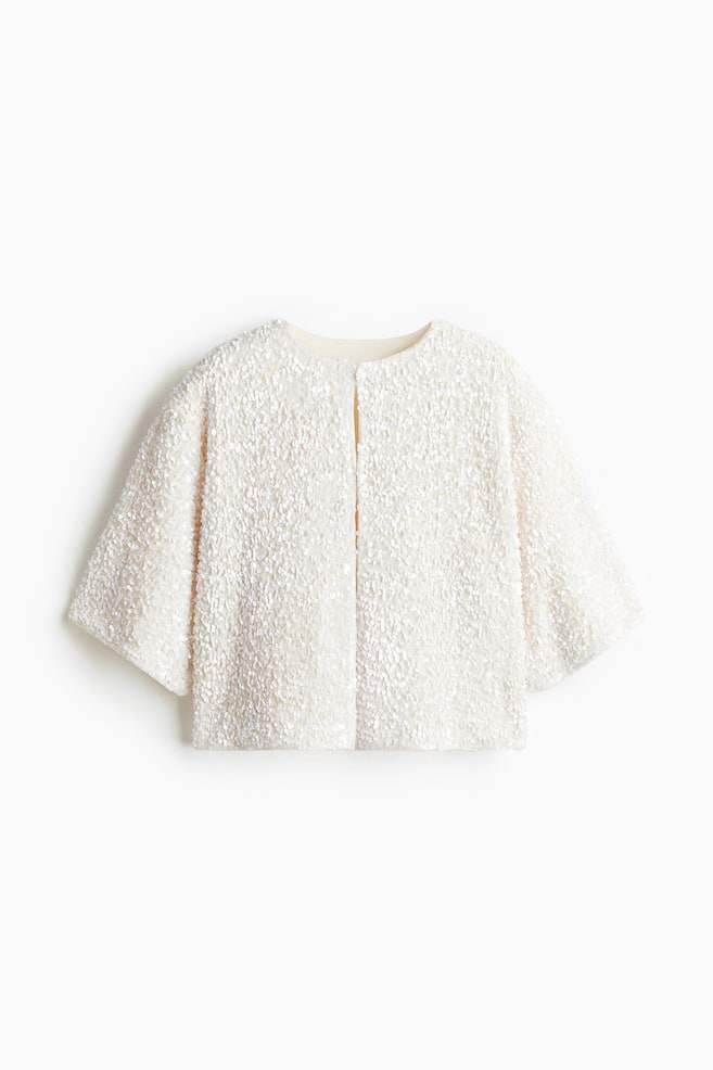 Sequined cardigan - White/Black - 1