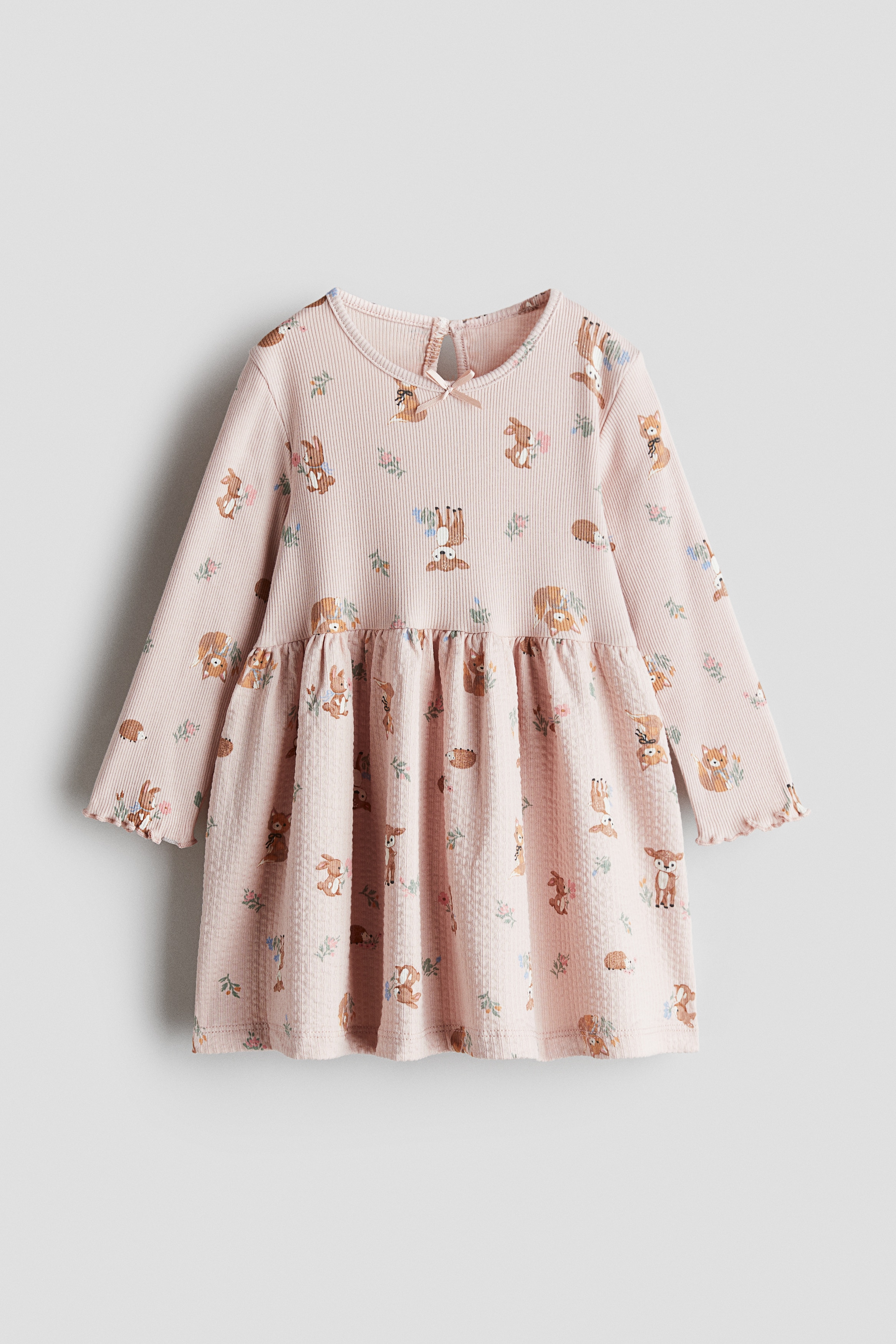 Bébé - Robe en coton côtelé Rose clair/daims - Size: 86 (12-18M)  - H&M