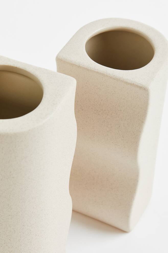 2-pack stoneware vases - Light beige - 2