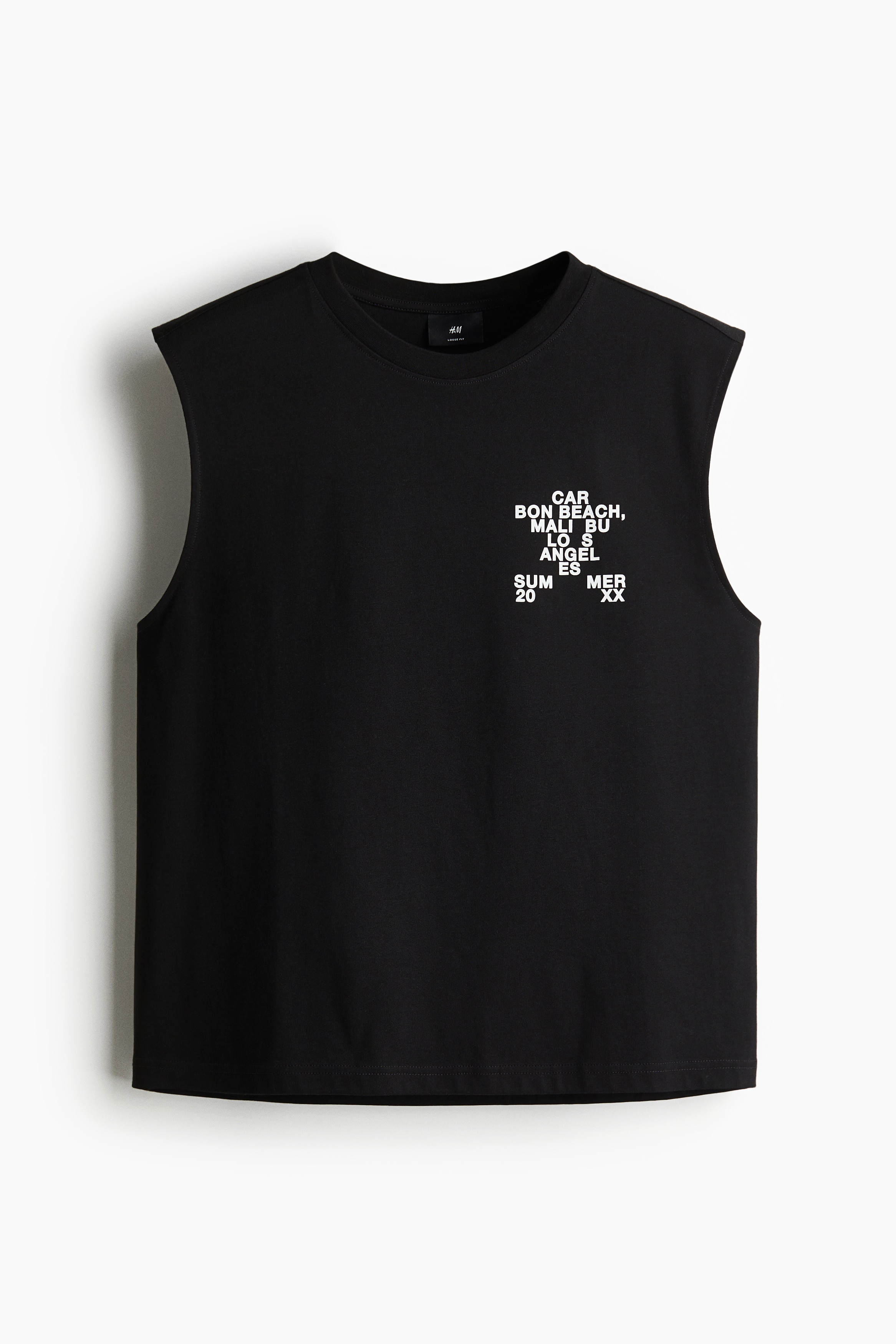 Loose-Fit Printed Tank Top - Black/Carbon Beach/Light green/Carbon Beach