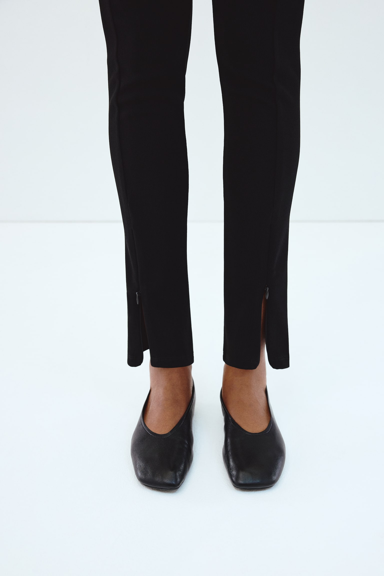MAMA Zip-hem leggings - Black - 5