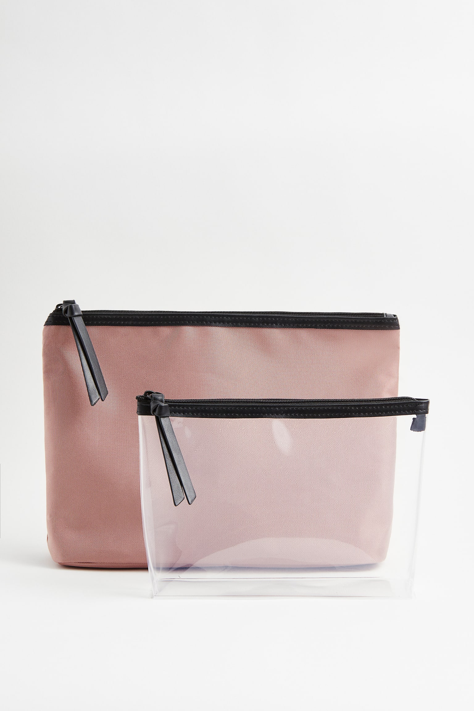 Wash bag and make-up bag set - Dusty pink/Transparent - 3