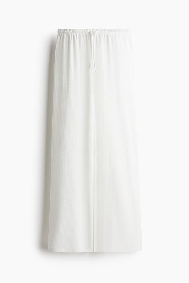 Wide-Leg Drawstring Pants - Cream - 1