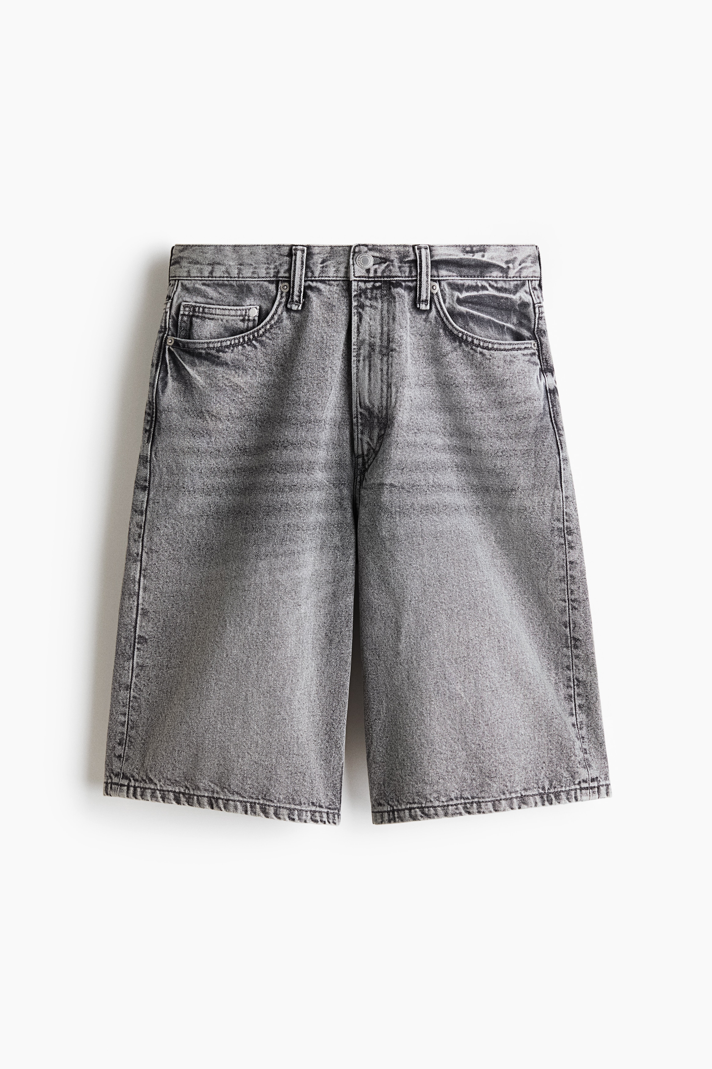 Baggy Denim Shorts - Denim gray/Light denim blue/Denim blue