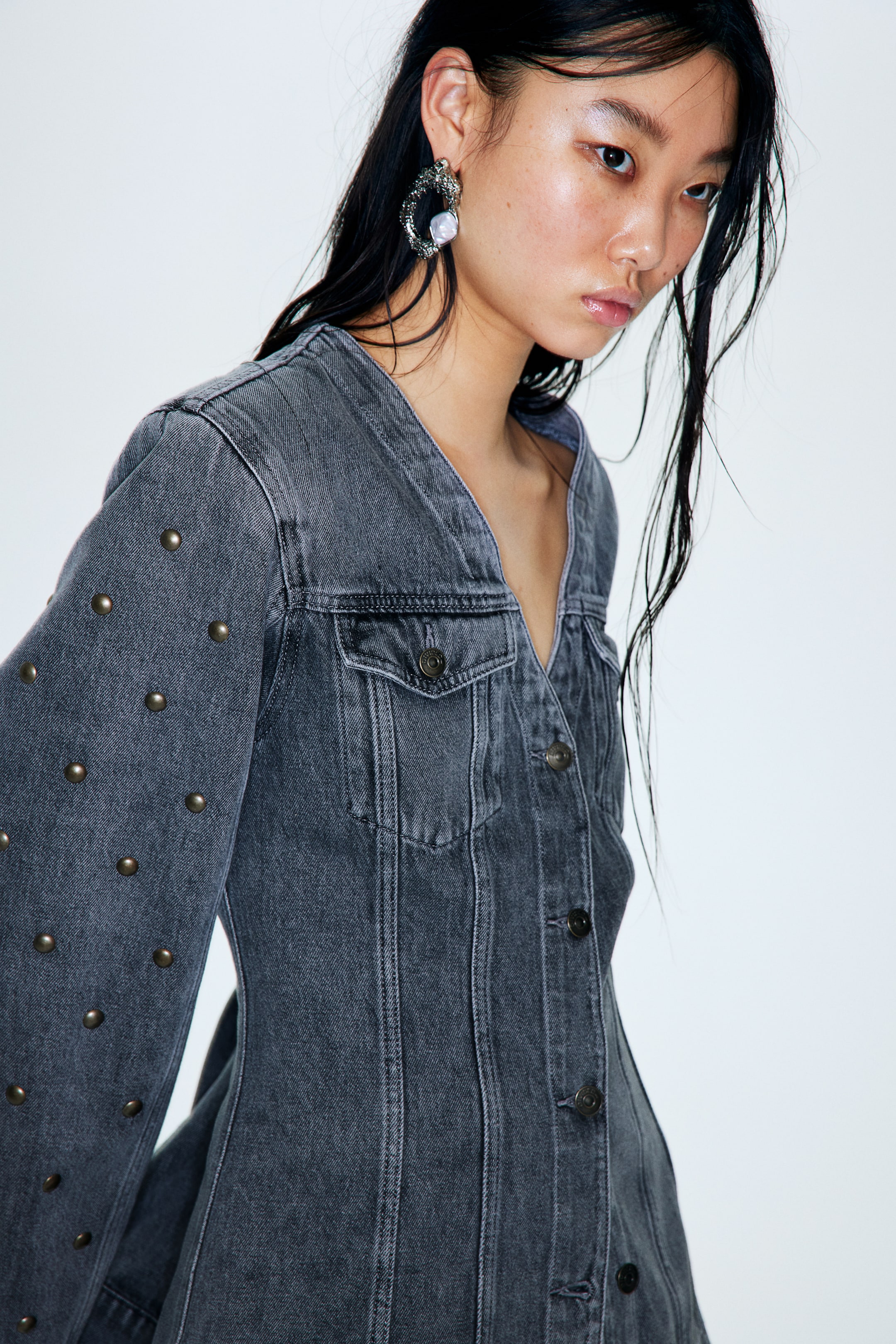 Studded Denim Shacket