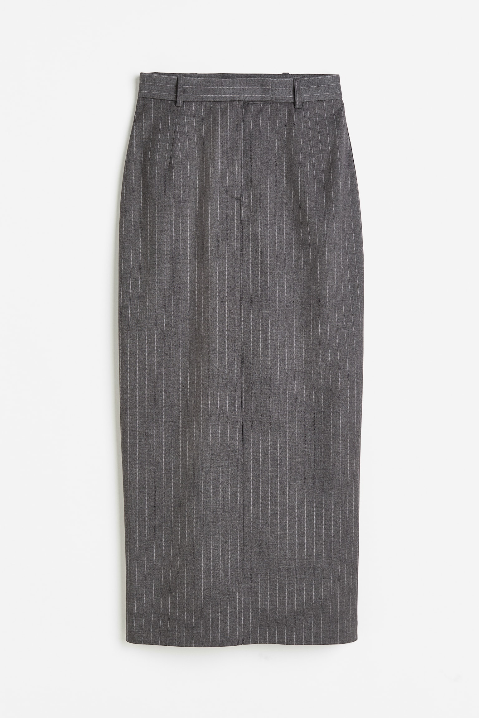 Twill Pencil Skirt - Grey/Pinstripe/Black - 2