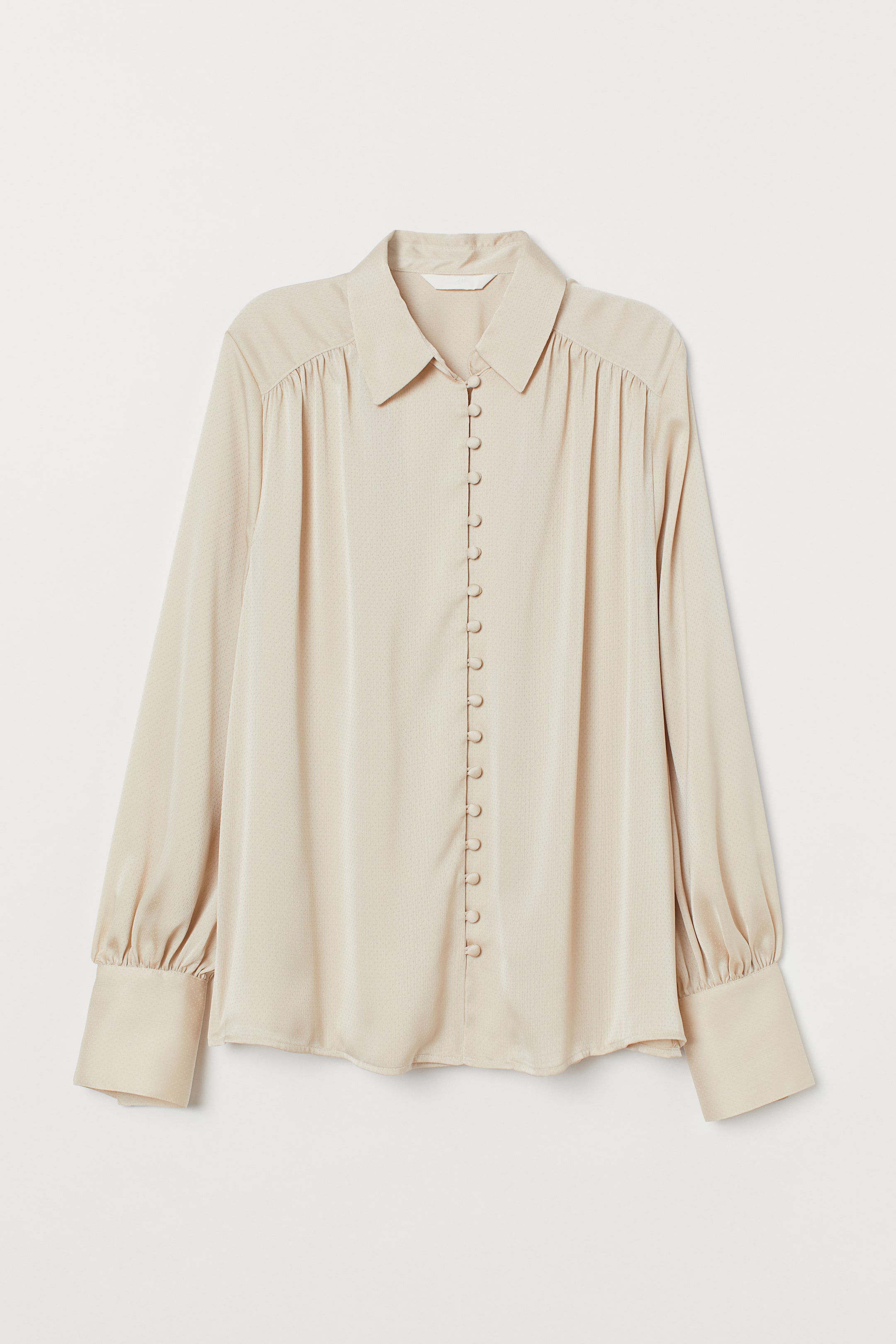 이미지 확대 보기: 벌룬 슬리브 블라우스 - 라이트 베이지 - 여성 | H&M KR 1