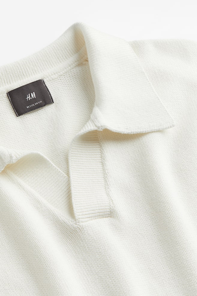 Regular Fit Cotton polo shirt - Cream/Black - 6