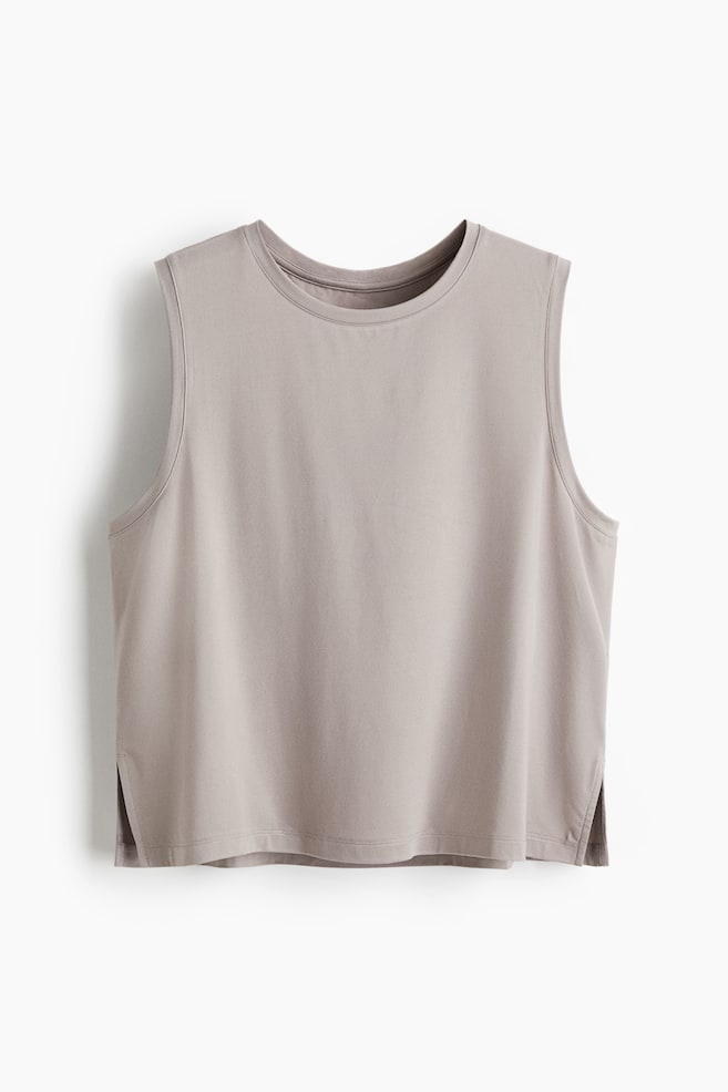 Boxy-style sports vest top with DryMove™ - Warm grey/Black/Chocolate plum/Dark clay grey/Pastel pink/White/Truffle grey - 1